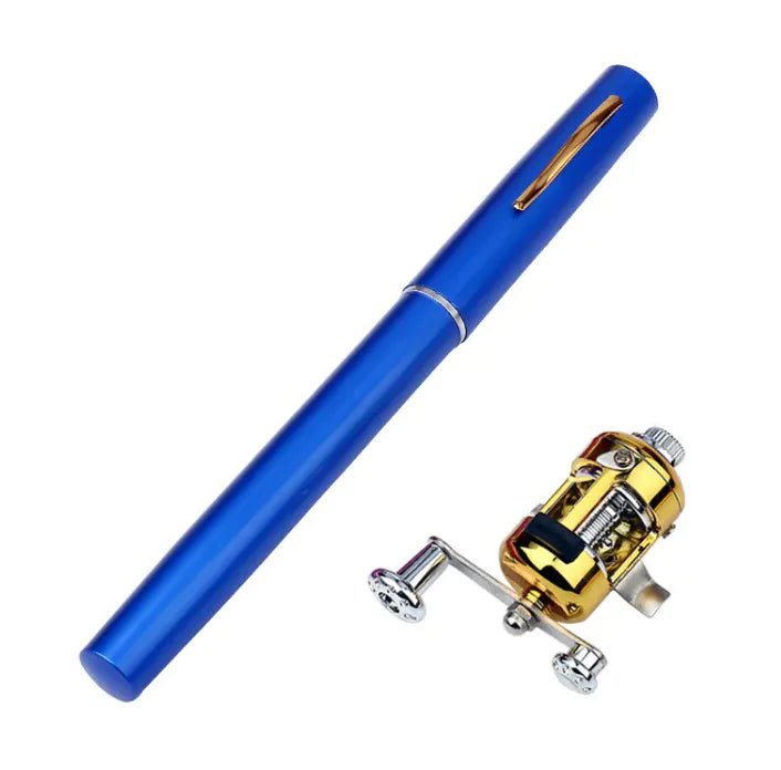 Pen Style Mini Fishing Rod – Compact Aluminum Pocket Rod for – Blue Fishing Gear by SbrTnHomes
