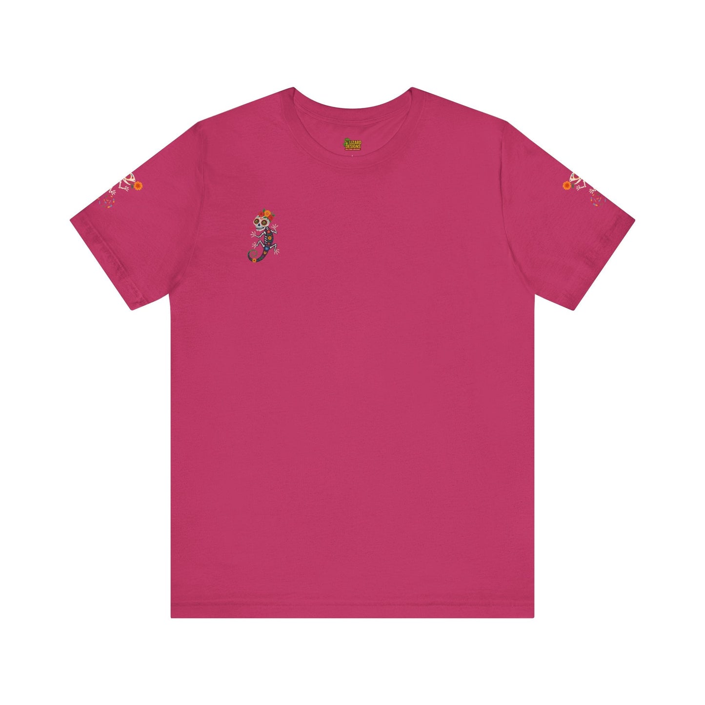 La Lagartija Viva – Sugar Skull Lizard Tee with Day of the Dead Vibes | Unisex Halloween Shirt – Berry T-Shirt for artsy apparel (64 view)