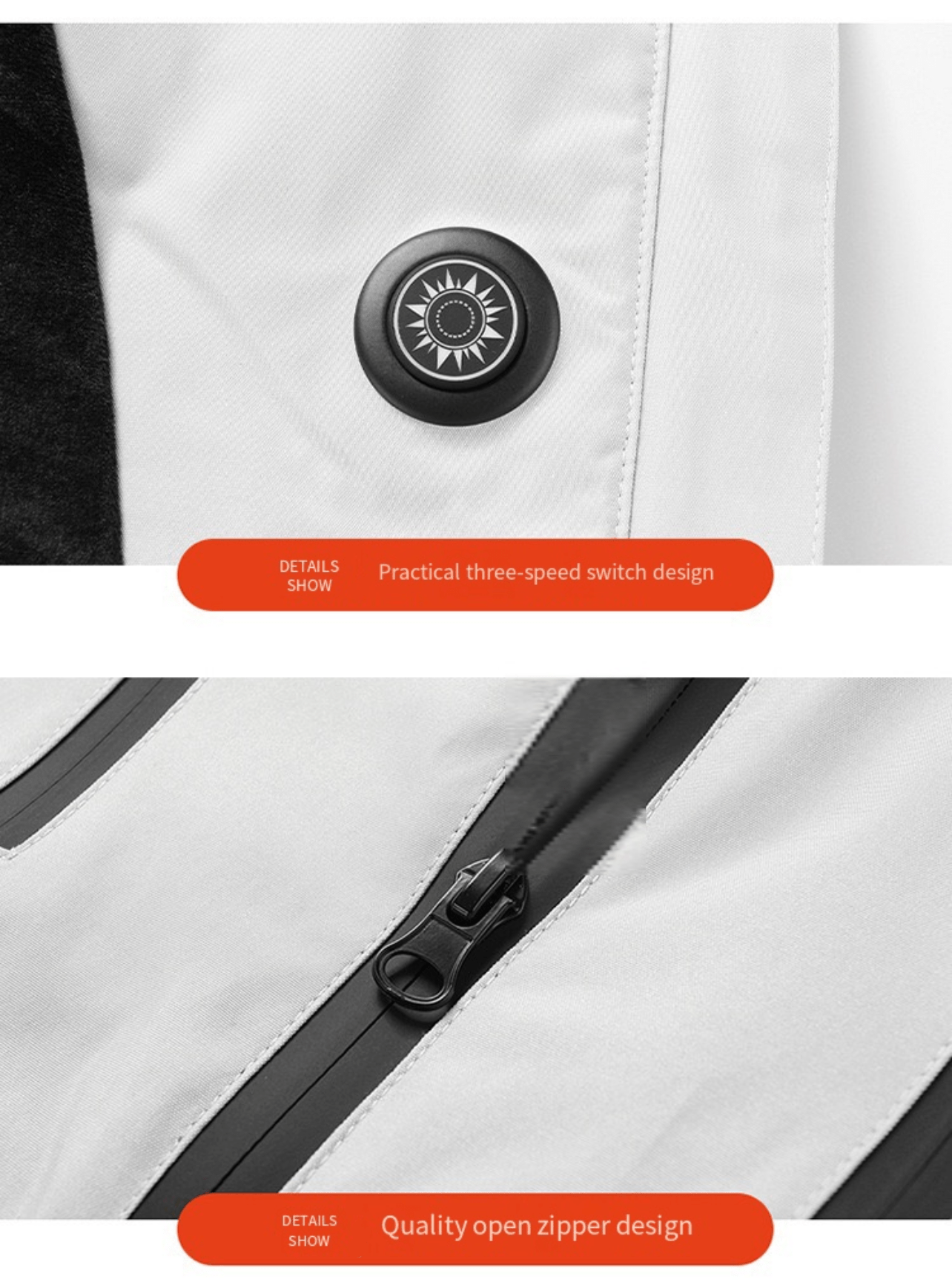 LITEGUEST™ Heated Jacket – 5 - Zone USB - Powered Outdoor Hiking Coat – Black Jacket for Apparel (13 view)