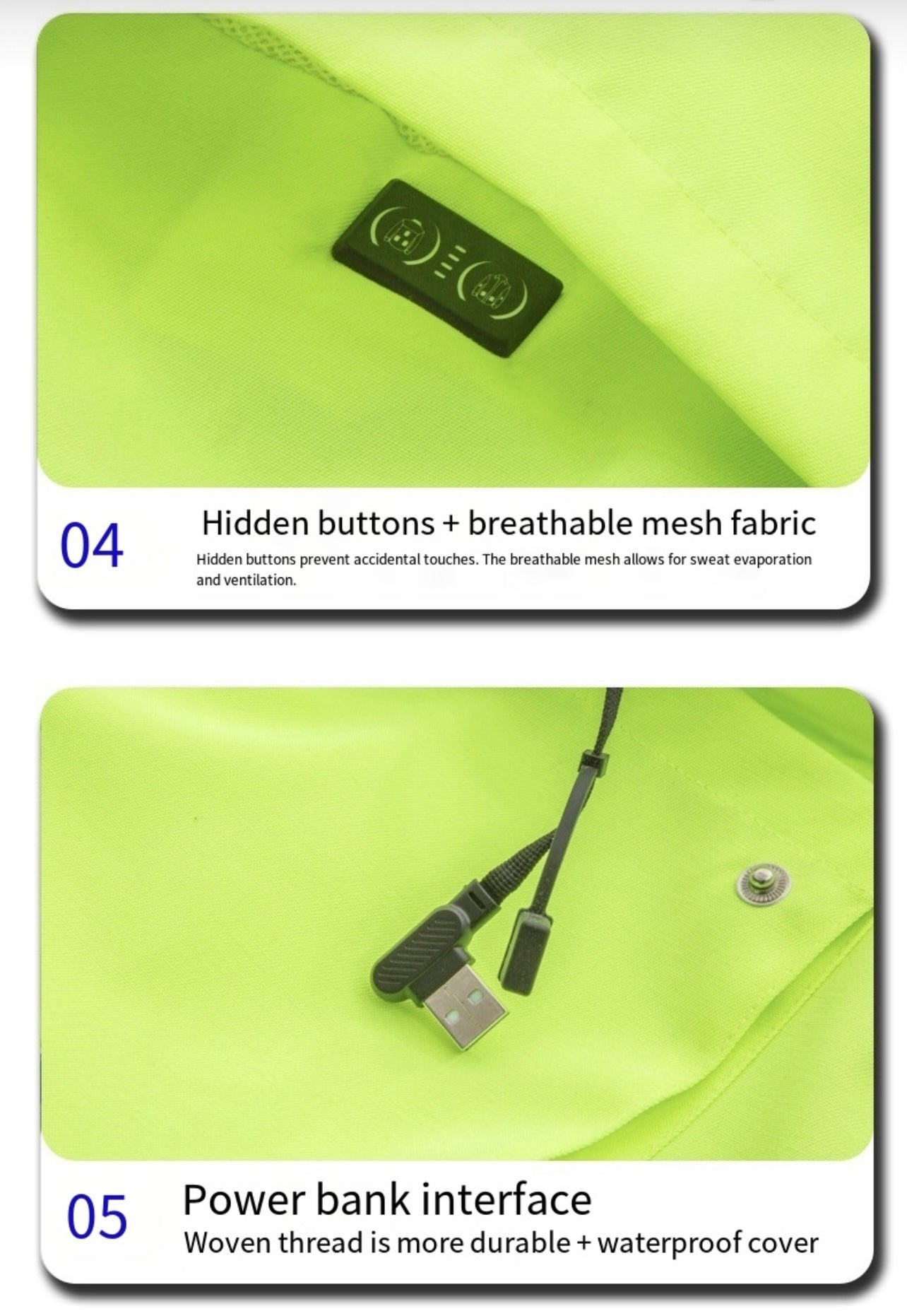 LITEGUEST Smart Heated Reflective Work Jacket for Outdoor Duty – Orange Jacket for Apparel (10 view)