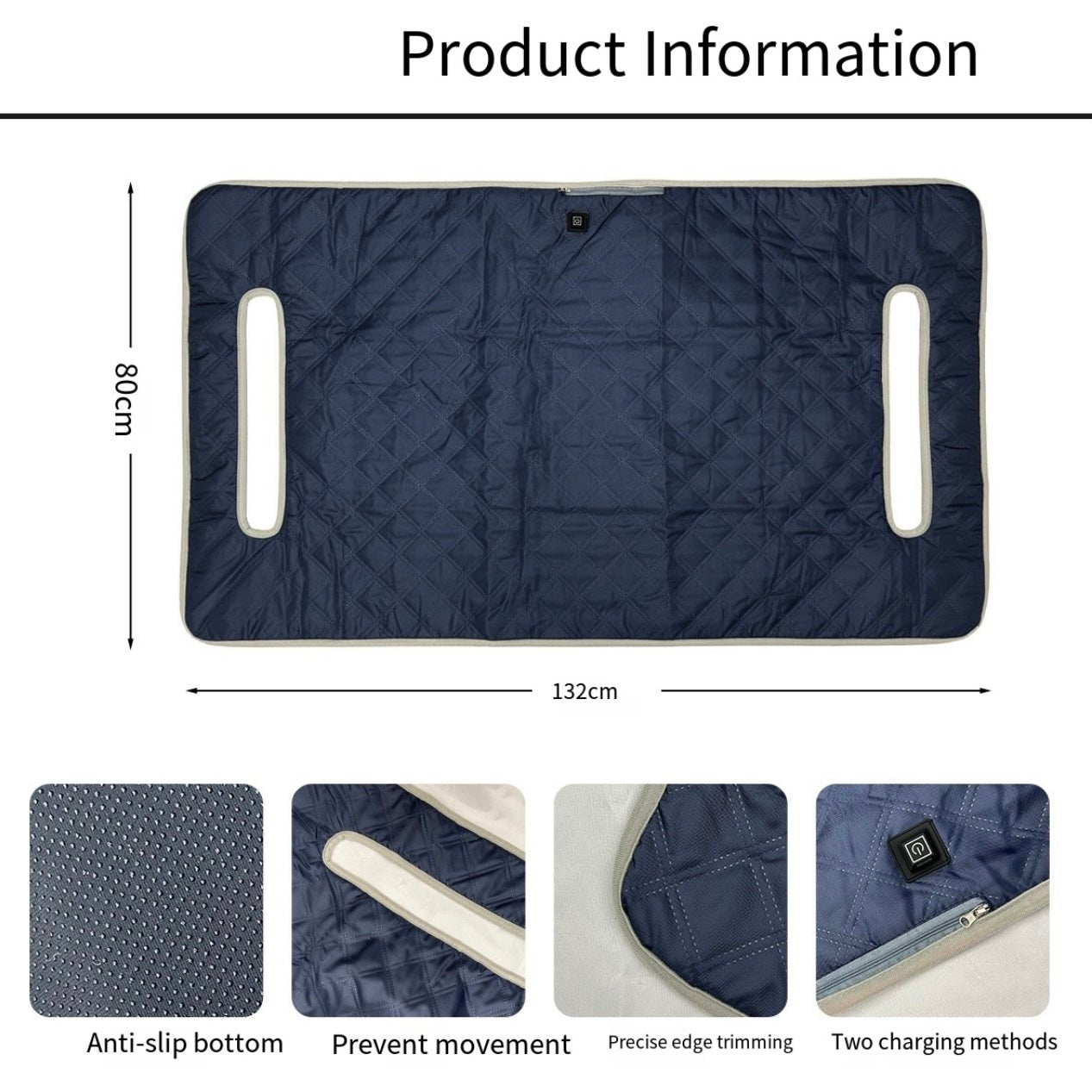 LITEGUEST USB Heated Golf Cart Seat Cushion Winter Warmth Essential – Black Blanket for heated gear (8 view)