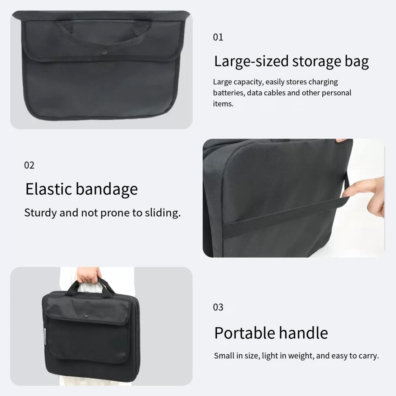 LITEGUEST USB Heated Stadium Seat Cushion Foldable Portable Chair Pad – Black Cushion for Camping Furniture (5 view)