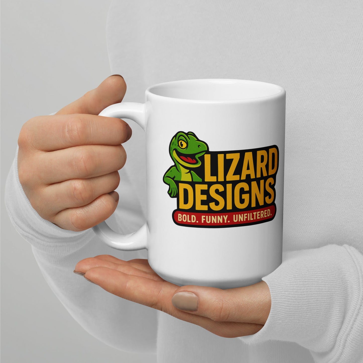 Lizard Designs White glossy mug – 11 oz Mug for Lizard Designs (4 view)