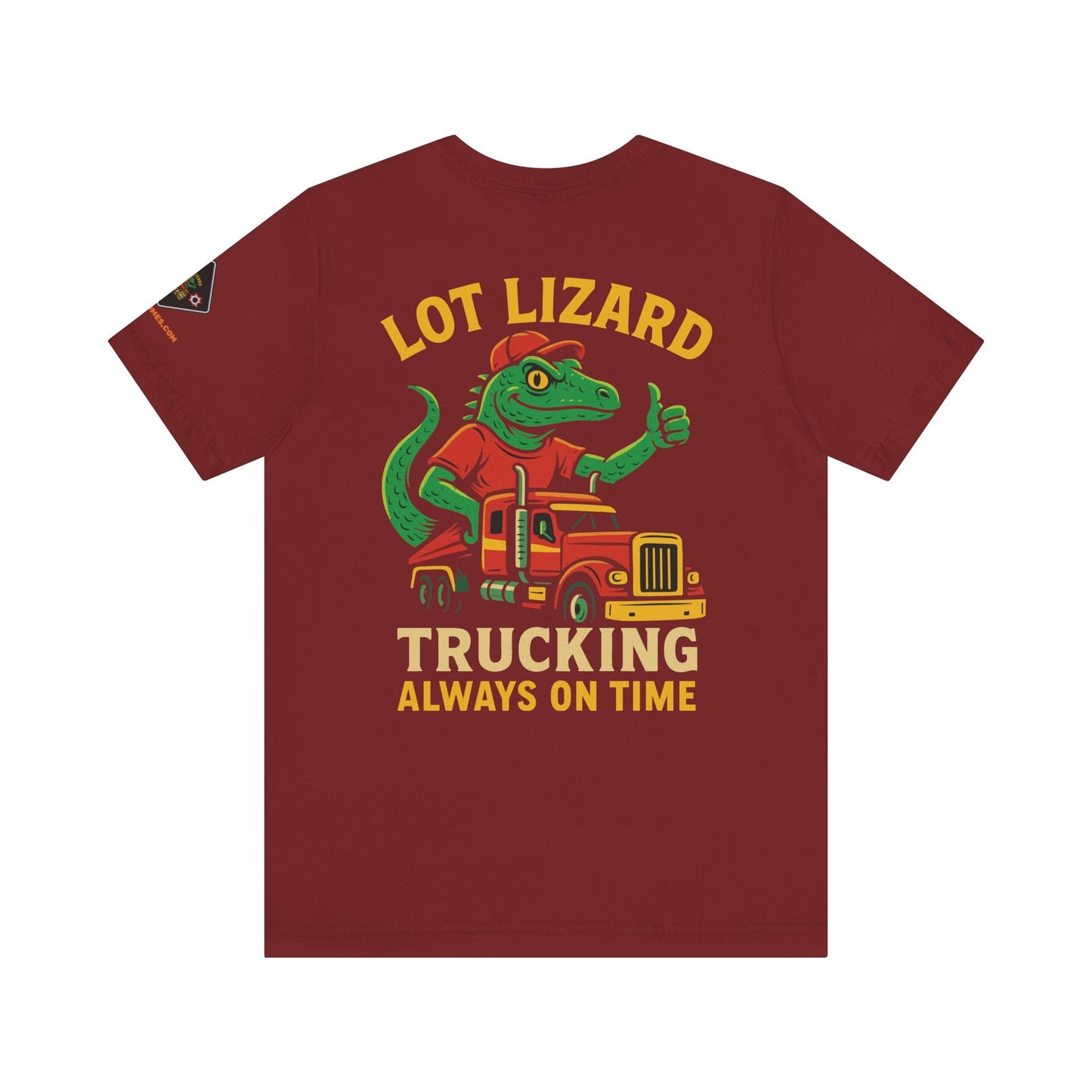 Lizard Trucking Tee – Always On Time | Funny Trucker Shirt – Oxblood Black T-Shirt for Casual Everyday Wear (42 view)