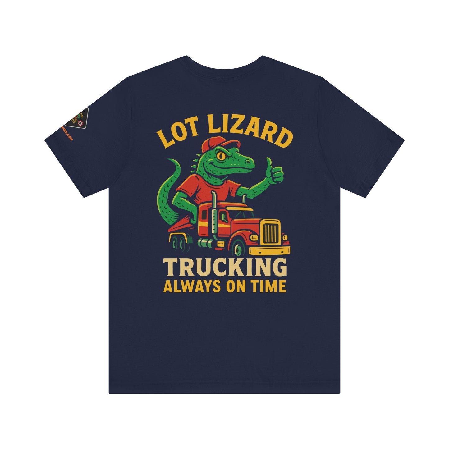 Lizard Trucking Tee – Always On Time | Funny Trucker Shirt – Black T-Shirt by Printify