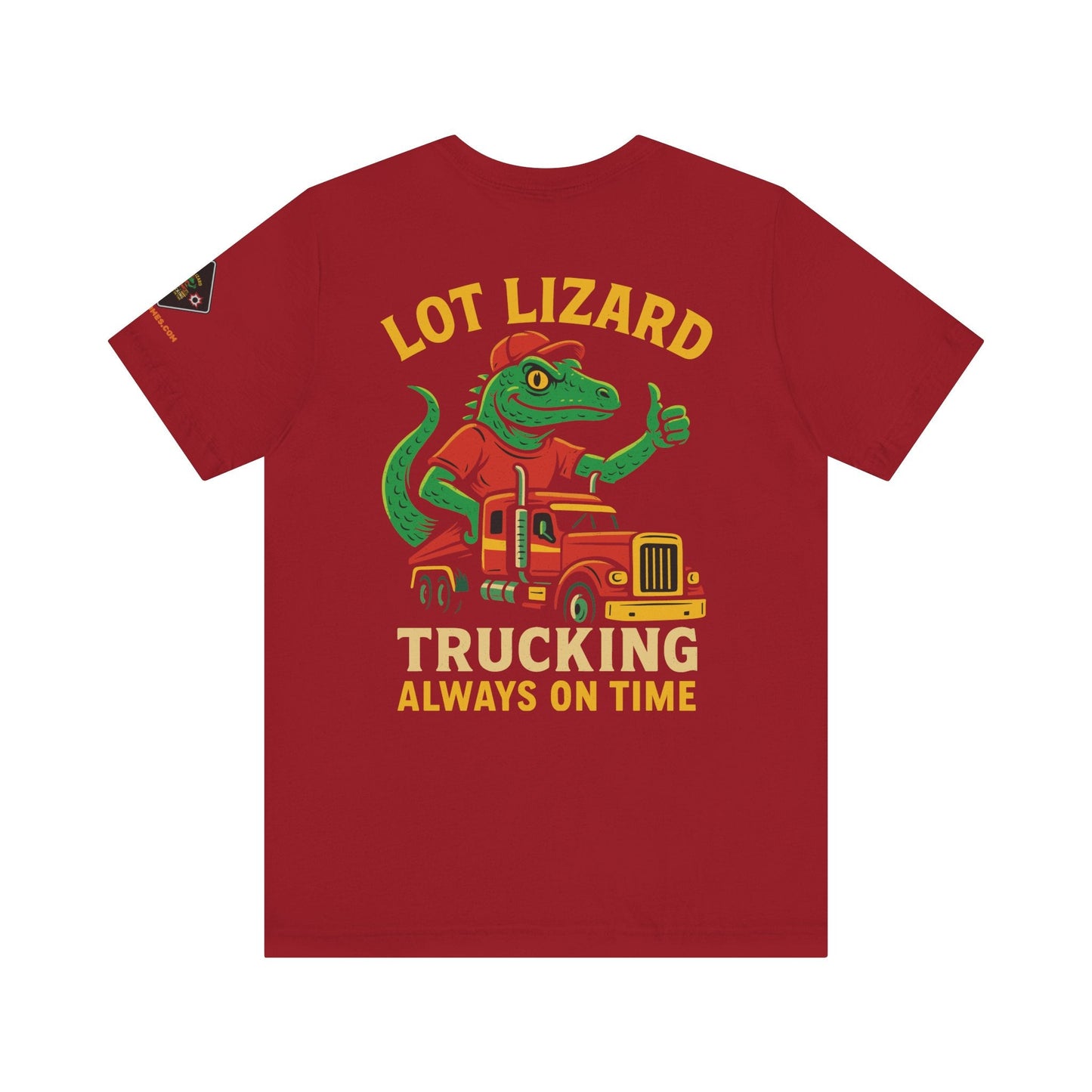 Lizard Trucking Tee – Always On Time | Funny Trucker Shirt – Canvas Red T-Shirt for Casual Everyday Wear (45 view)
