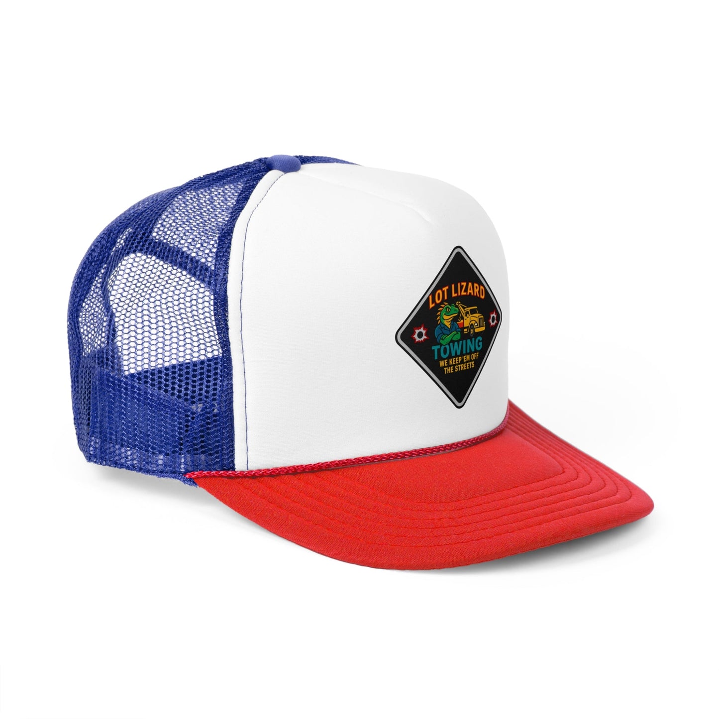 Lot Lizard Towing Hat – We Keep'em off the streets | Funny Road Sign Cap for Truckers – Royal Hats by Printify