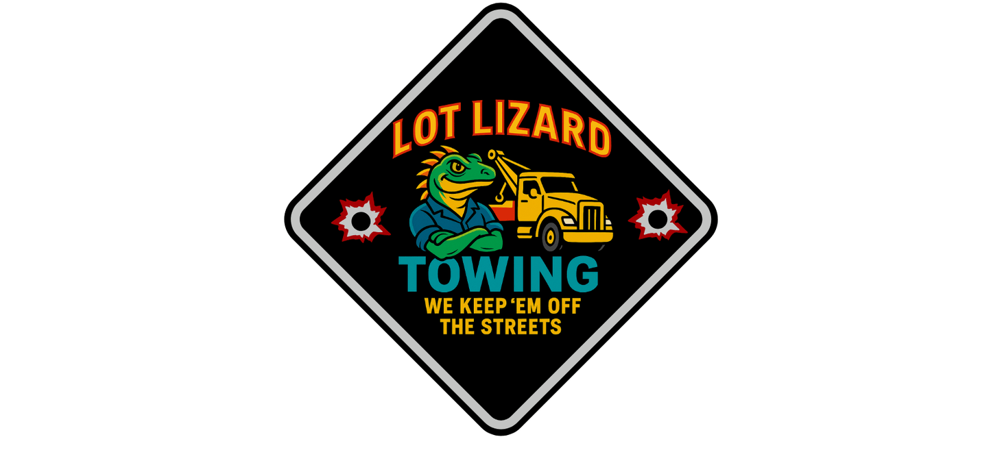 Lot Lizard Towing Hat – We Keep'em off the streets | Funny Road Sign Cap for Truckers – Black Hats for casual trucker (2 view)