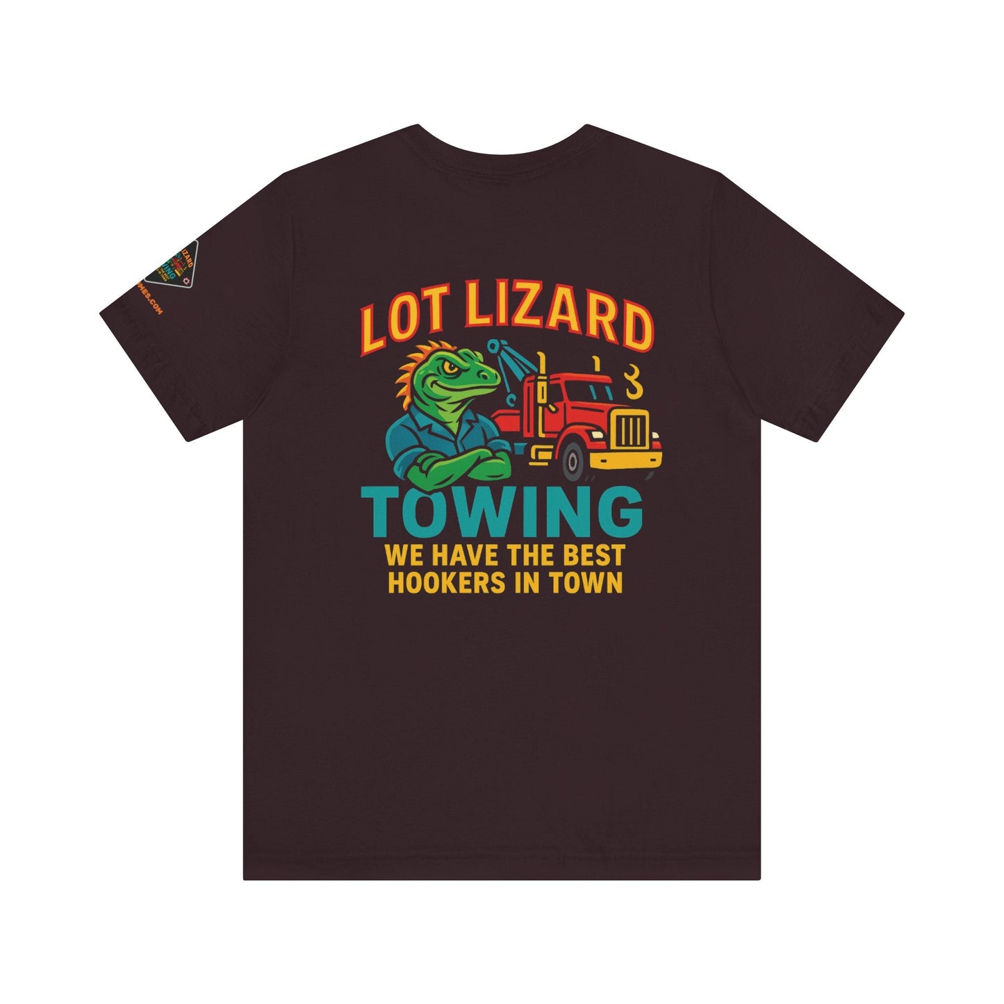 Lot Lizard Towing Tee – We Have the Best Hookers in Town | Funny Trucker Shirt – Black T-Shirt for Casual Everyday Wear (11 view)