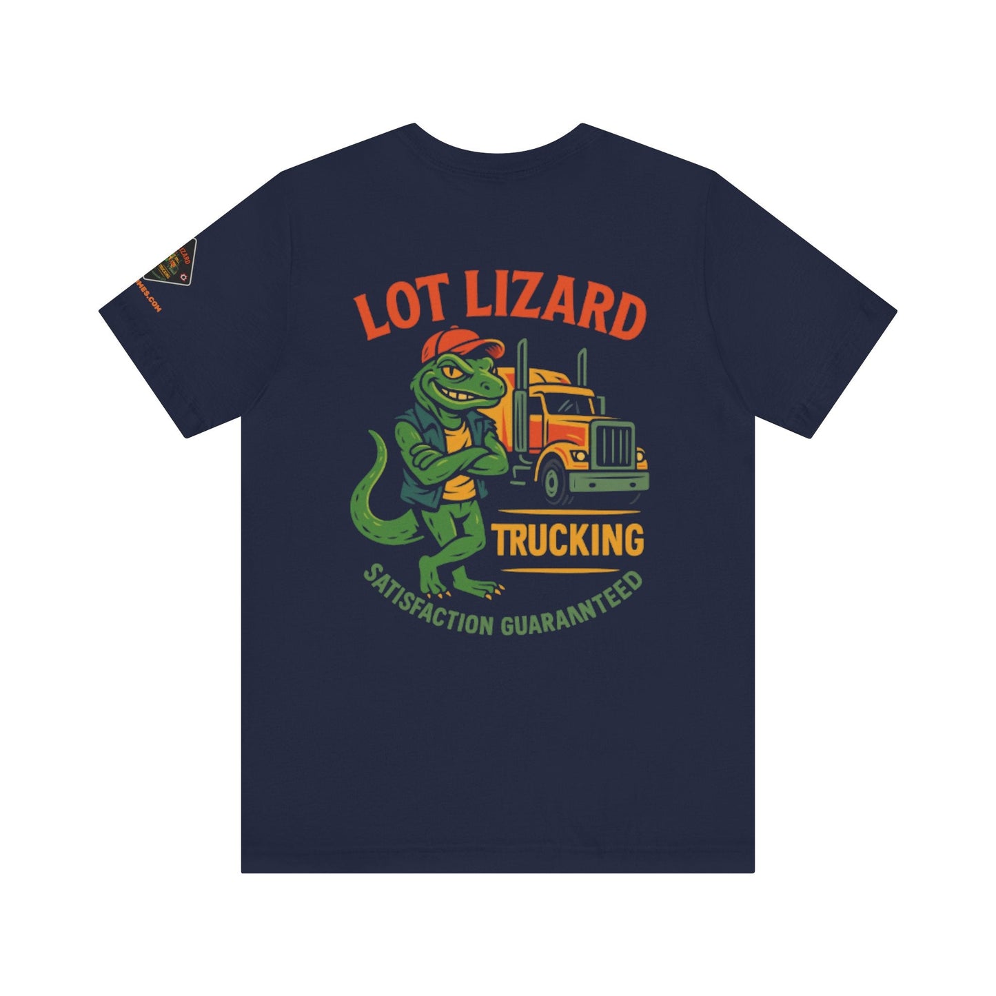 Lot Lizard Trucking Tee – Satisfaction Guaranteed | Funny Trucker Shirt – Black T-Shirt for Casual Everyday Wear (12 view)