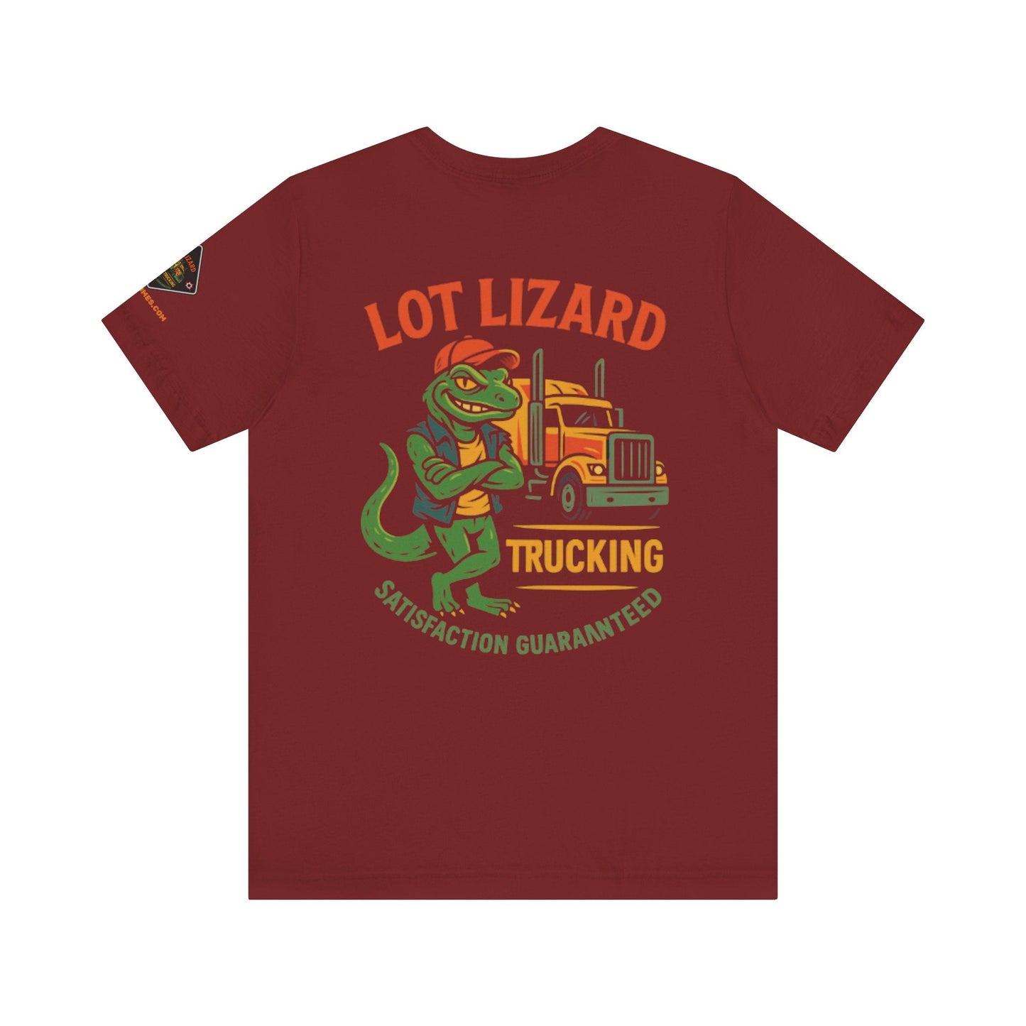 Lot Lizard Trucking Tee – Satisfaction Guaranteed | Funny Trucker Shirt – Black T-Shirt for Casual Everyday Wear (2 view)