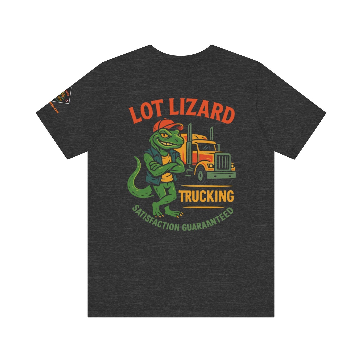 Lot Lizard Trucking Tee – Satisfaction Guaranteed | Funny Trucker Shirt – Black T-Shirt for Casual Everyday Wear (11 view)