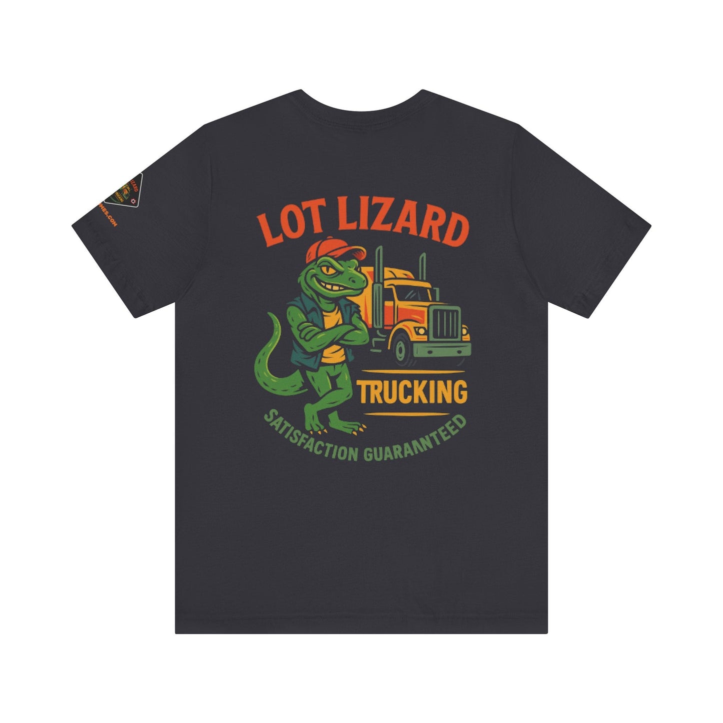 Lot Lizard Trucking Tee – Satisfaction Guaranteed | Funny Trucker Shirt – Black T-Shirt for Casual Everyday Wear (10 view)