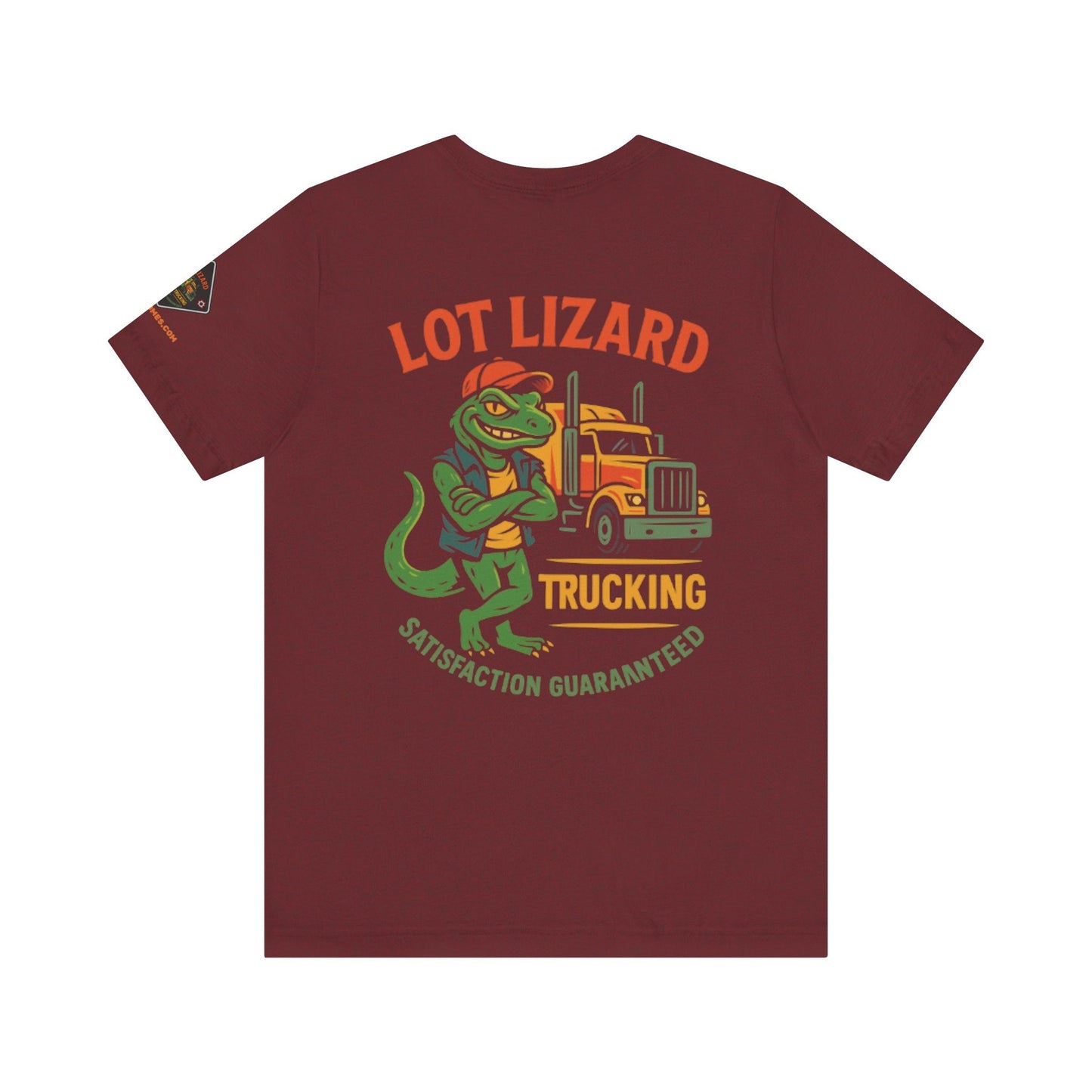 Lot Lizard Trucking Tee – Satisfaction Guaranteed | Funny Trucker Shirt – Solid Black Blend T-Shirt for Casual Everyday Wear (14 view)