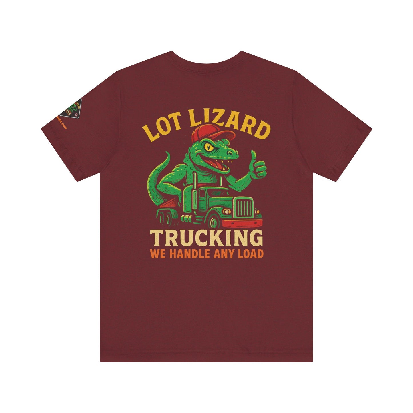 Lot Lizard Trucking Tee – We Handle Any Load with Style | Funny Trucker Shirt – Heather Cardinal T-Shirt for Best Sellers (11 view)