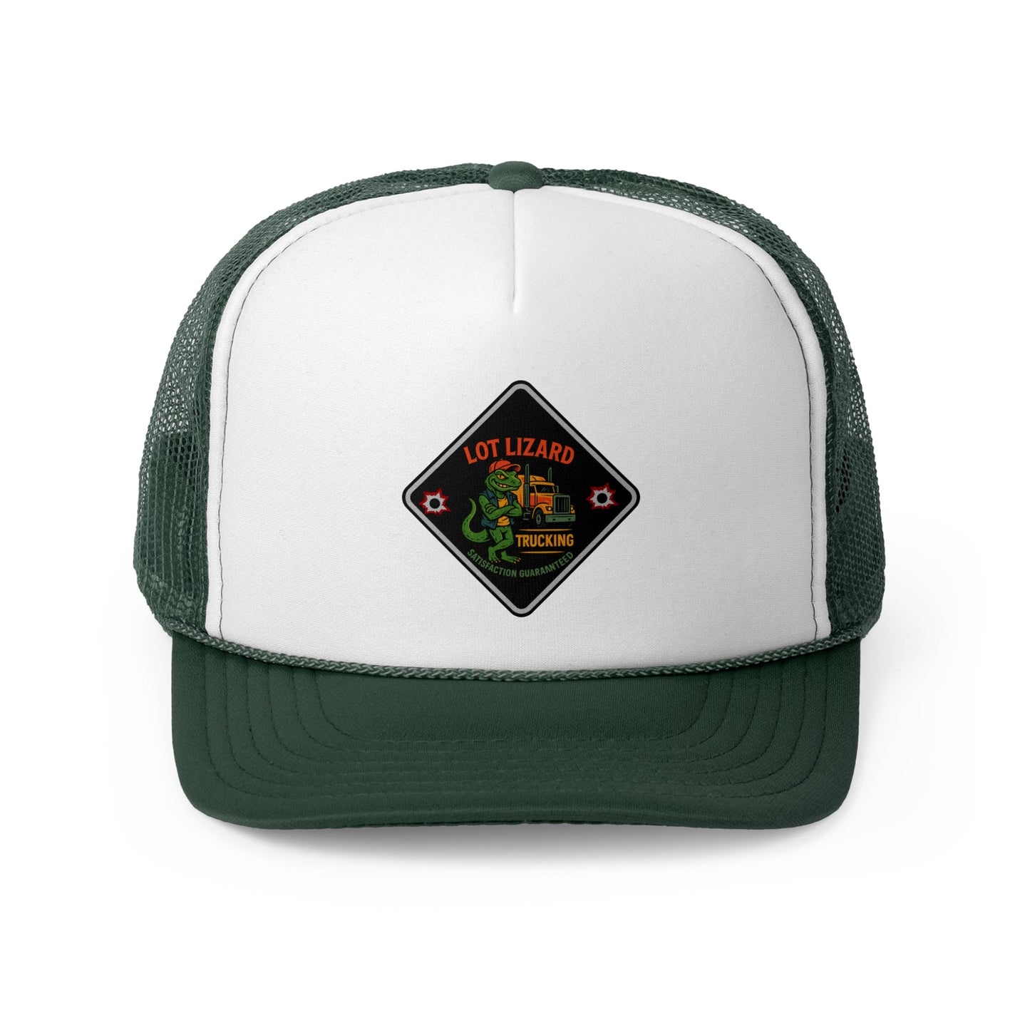 Lot Lizard Trucking Trucker Hat - Satisfaction Guaranteed | Funny Road Sign Cap for Truckers – Dark Green Hats for casual trucker (19 view)
