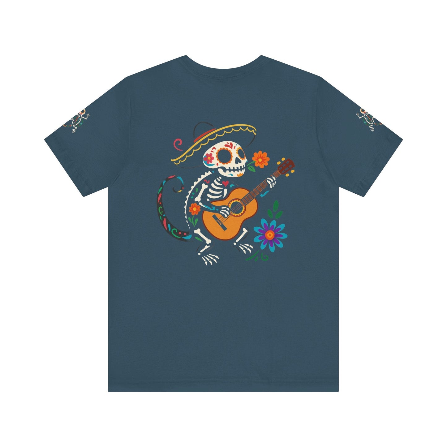 Mariachi Lizard Skeleton Tee – Day of the Dead Vibes | Halloween Graphic Shirt – Oxblood Black T-Shirt for artsy apparel (42 view)
