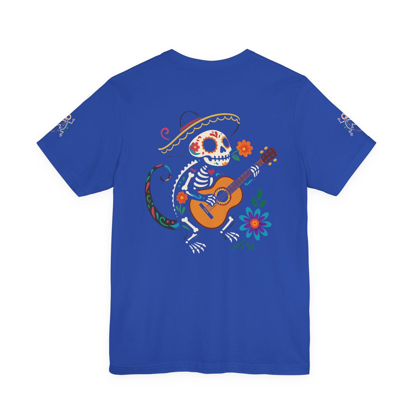 Mariachi Lizard Skeleton Tee – Day of the Dead Vibes | Halloween Graphic Shirt – Oxblood Black T-Shirt for artsy apparel (34 view)