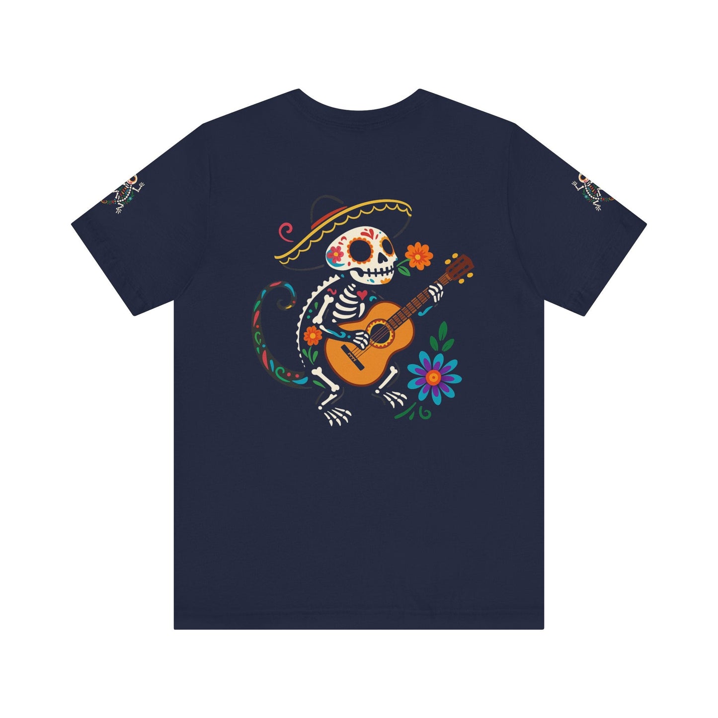 Mariachi Lizard Skeleton Tee – Day of the Dead Vibes | Halloween Graphic Shirt – Oxblood Black T-Shirt for artsy apparel (47 view)