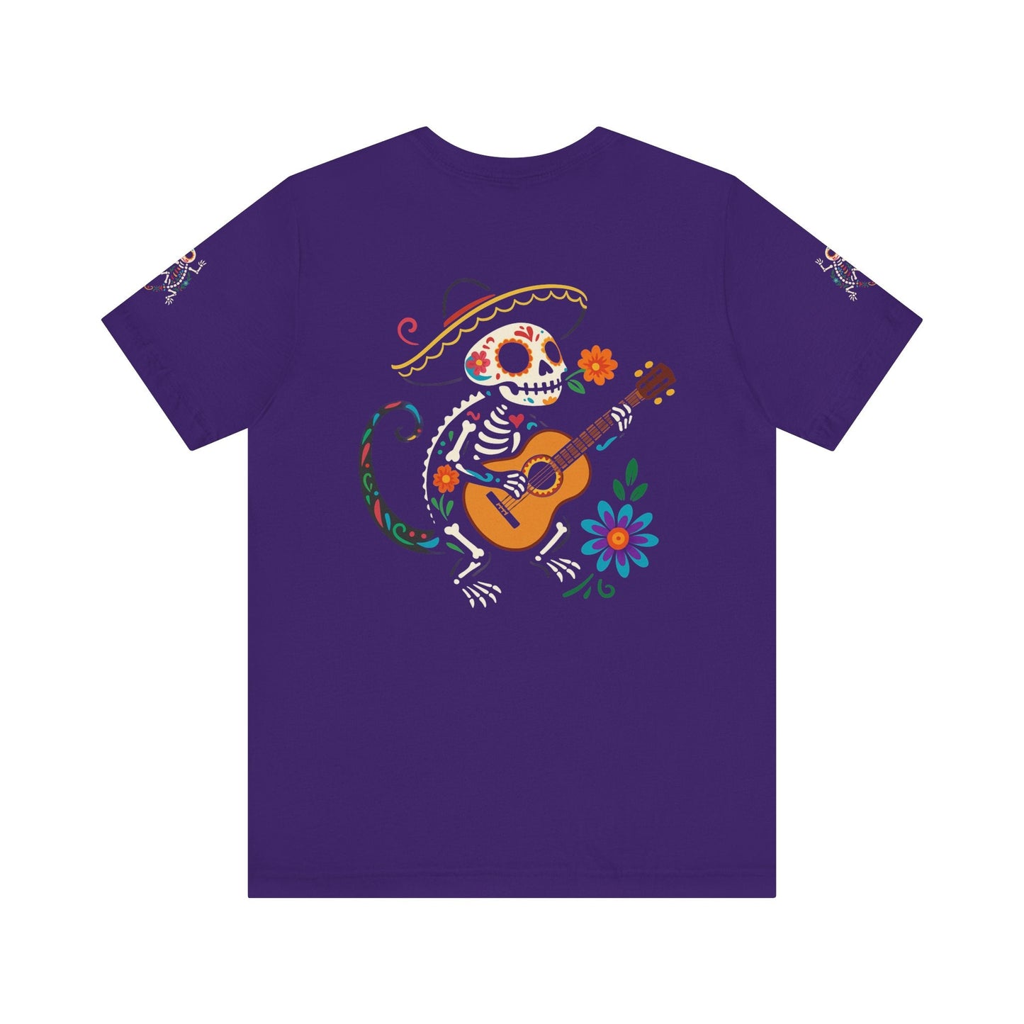 Mariachi Lizard Skeleton Tee – Day of the Dead Vibes | Halloween Graphic Shirt – Oxblood Black T-Shirt for artsy apparel (52 view)