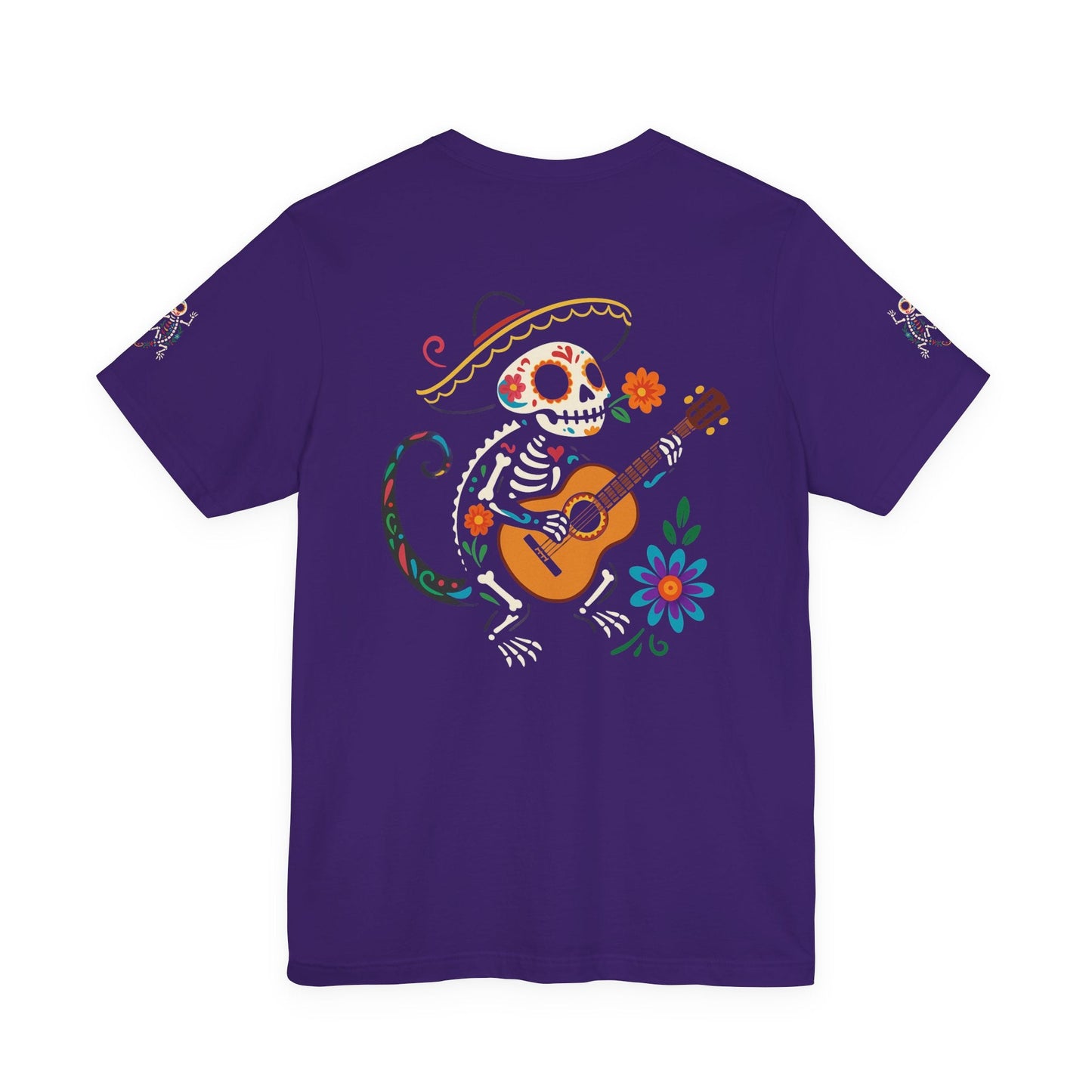 Mariachi Lizard Skeleton Tee – Day of the Dead Vibes | Halloween Graphic Shirt – Oxblood Black T-Shirt for artsy apparel (54 view)
