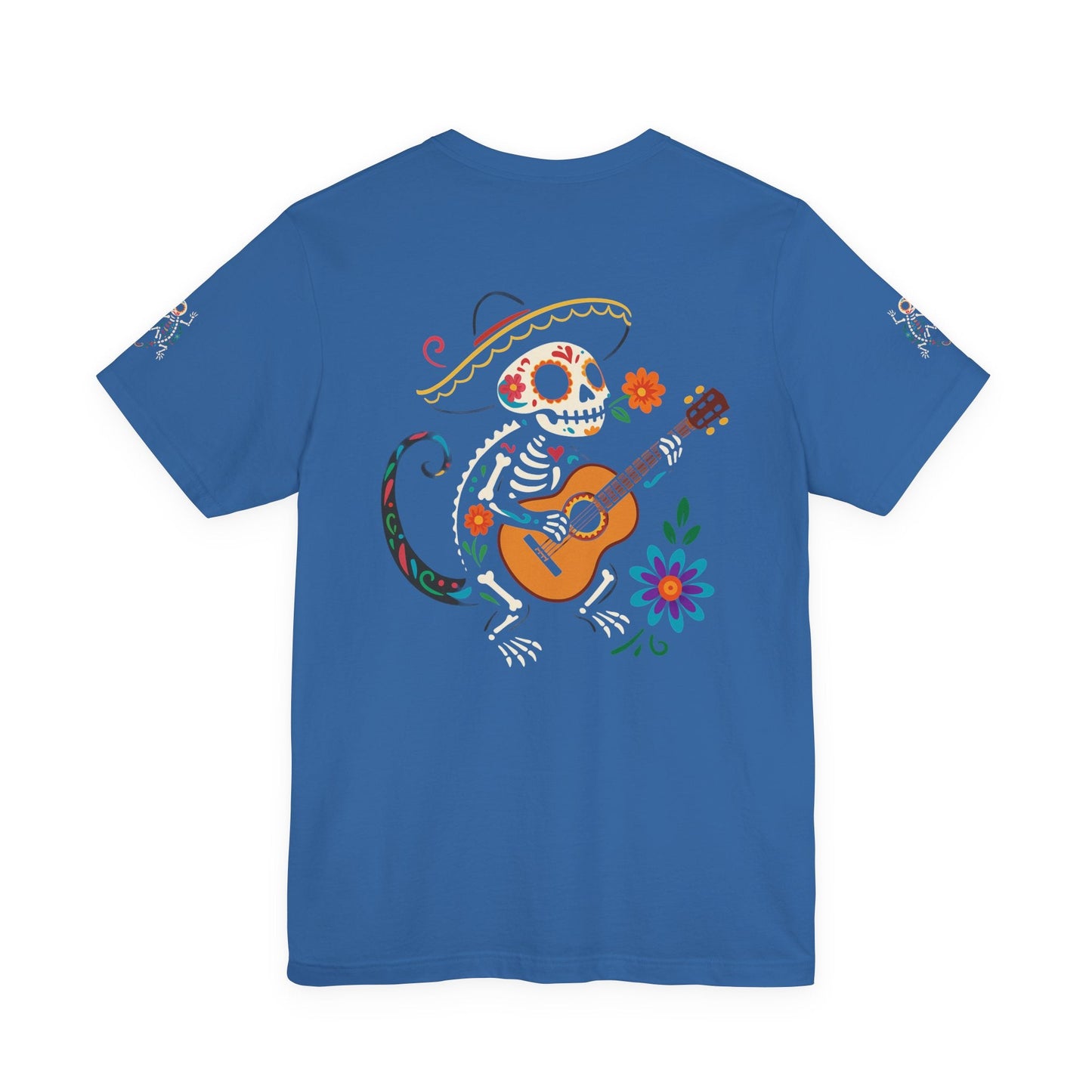 Mariachi Lizard Skeleton Tee – Day of the Dead Vibes | Halloween Graphic Shirt – Oxblood Black T-Shirt for artsy apparel (39 view)