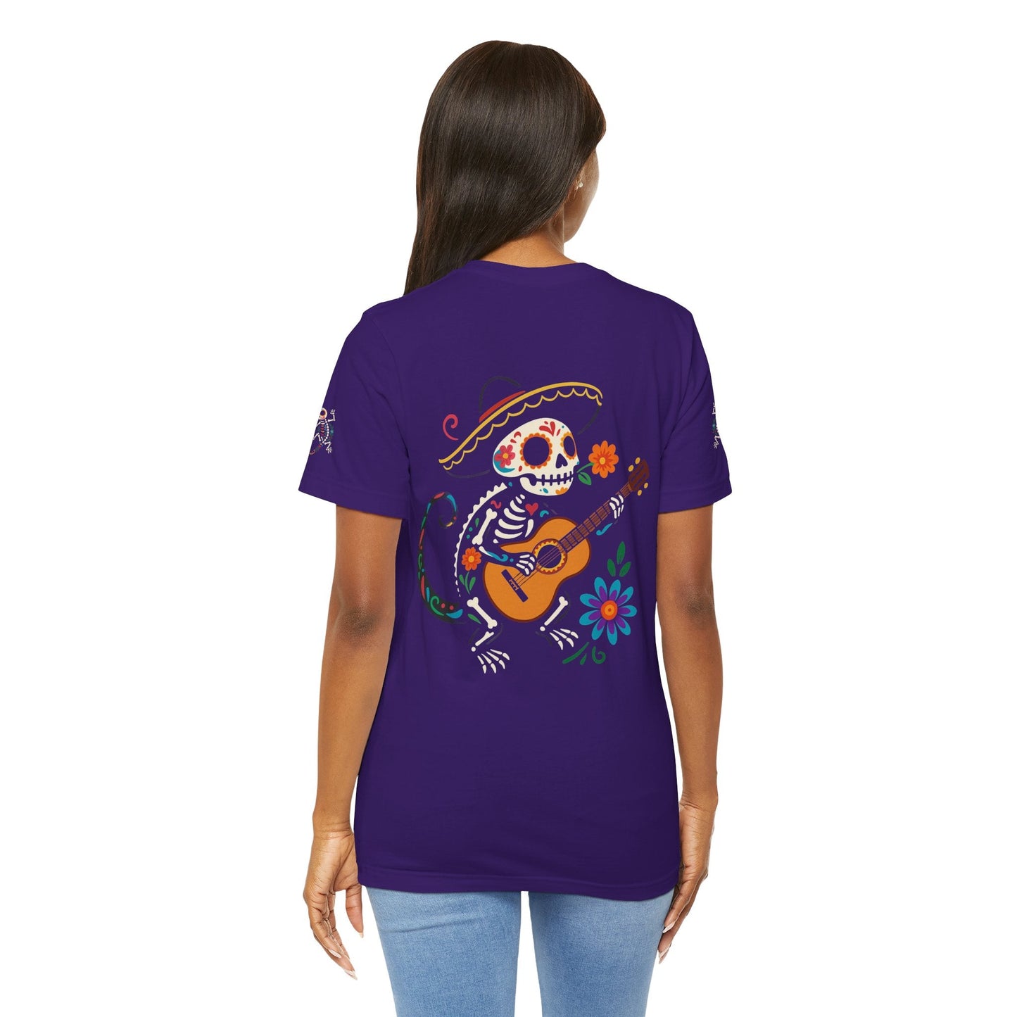 Mariachi Lizard Skeleton Tee – Day of the Dead Vibes | Halloween Graphic Shirt – Oxblood Black T-Shirt for artsy apparel (55 view)