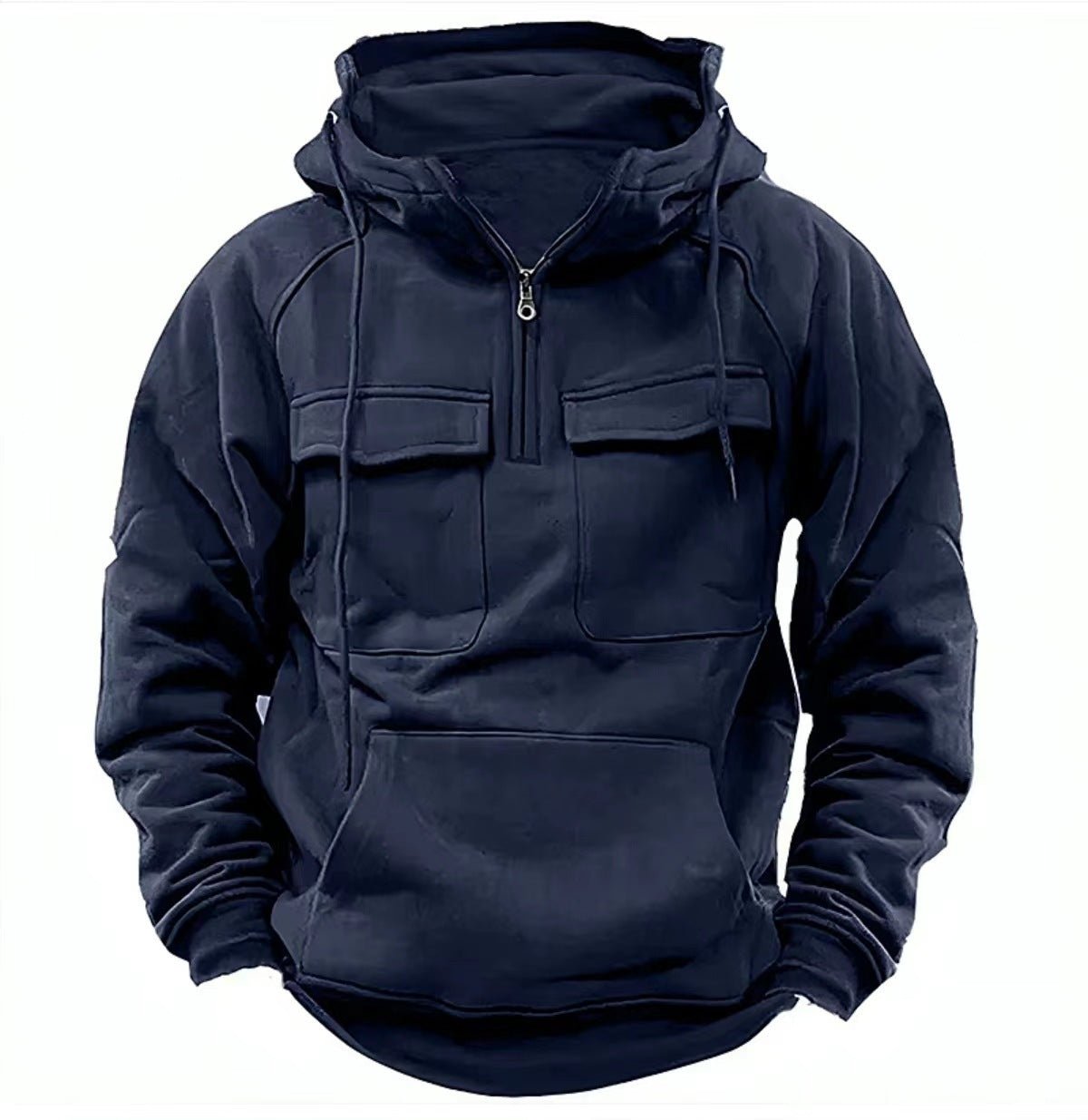 Men’s Zip - Up Hoodie – Warm Everyday Layer | Hoodies – Army Green Hoodie for Drawstring Hood (5 view)