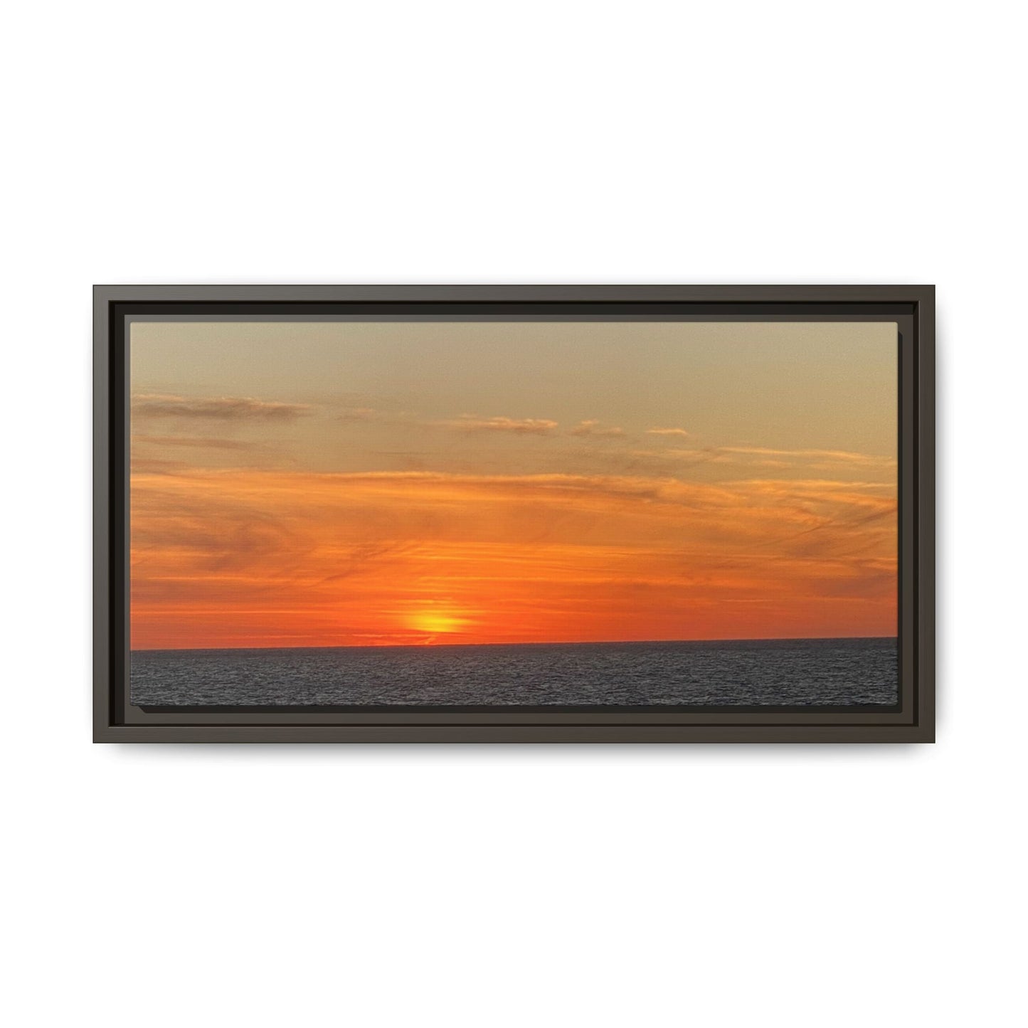 Molten Sunset Over Ocean Canvas Print – Fiery Horizon Photography | Bold Coastal Wall Art – 20" x 10" (Horizontal) Canvas for Art for Decor (20 view)