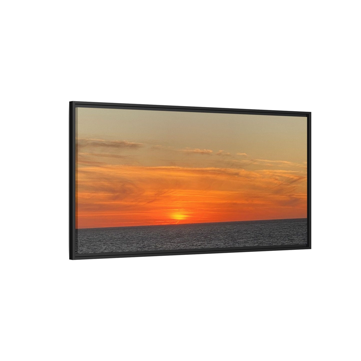 Molten Sunset Over Ocean Canvas Print – Fiery Horizon Photography | Bold Coastal Wall Art – 60" x 40" (Horizontal) Canvas by Printify