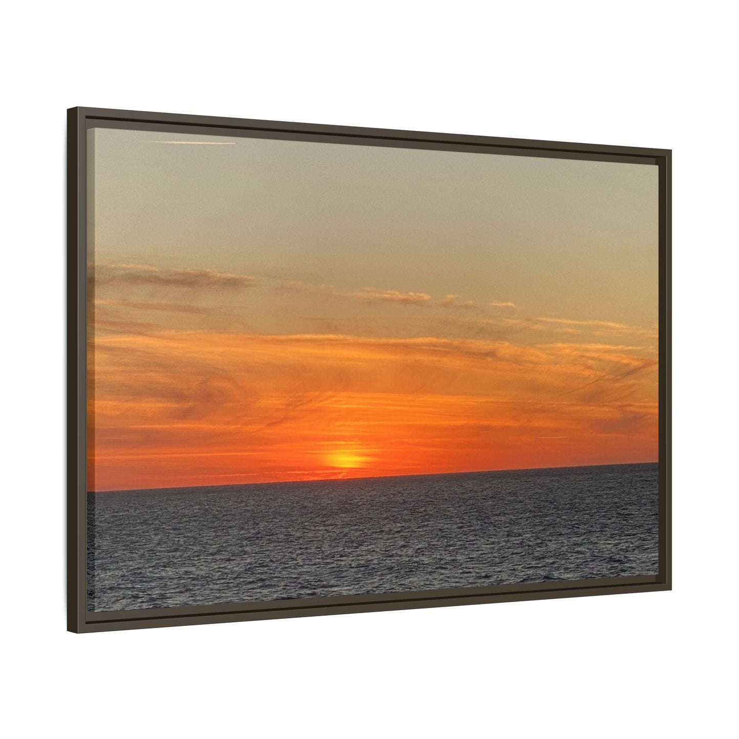 Molten Sunset Over Ocean Canvas Print – Fiery Horizon Photography | Bold Coastal Wall Art – 60" x 40" (Horizontal) Canvas for Art for Decor (51 view)