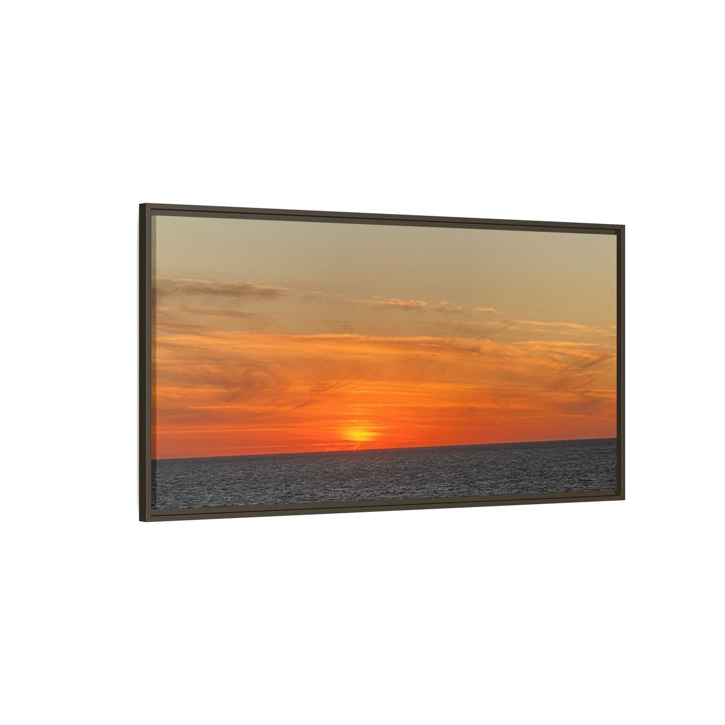 Molten Sunset Over Ocean Canvas Print – Fiery Horizon Photography | Bold Coastal Wall Art – 60" x 40" (Horizontal) Canvas by Printify
