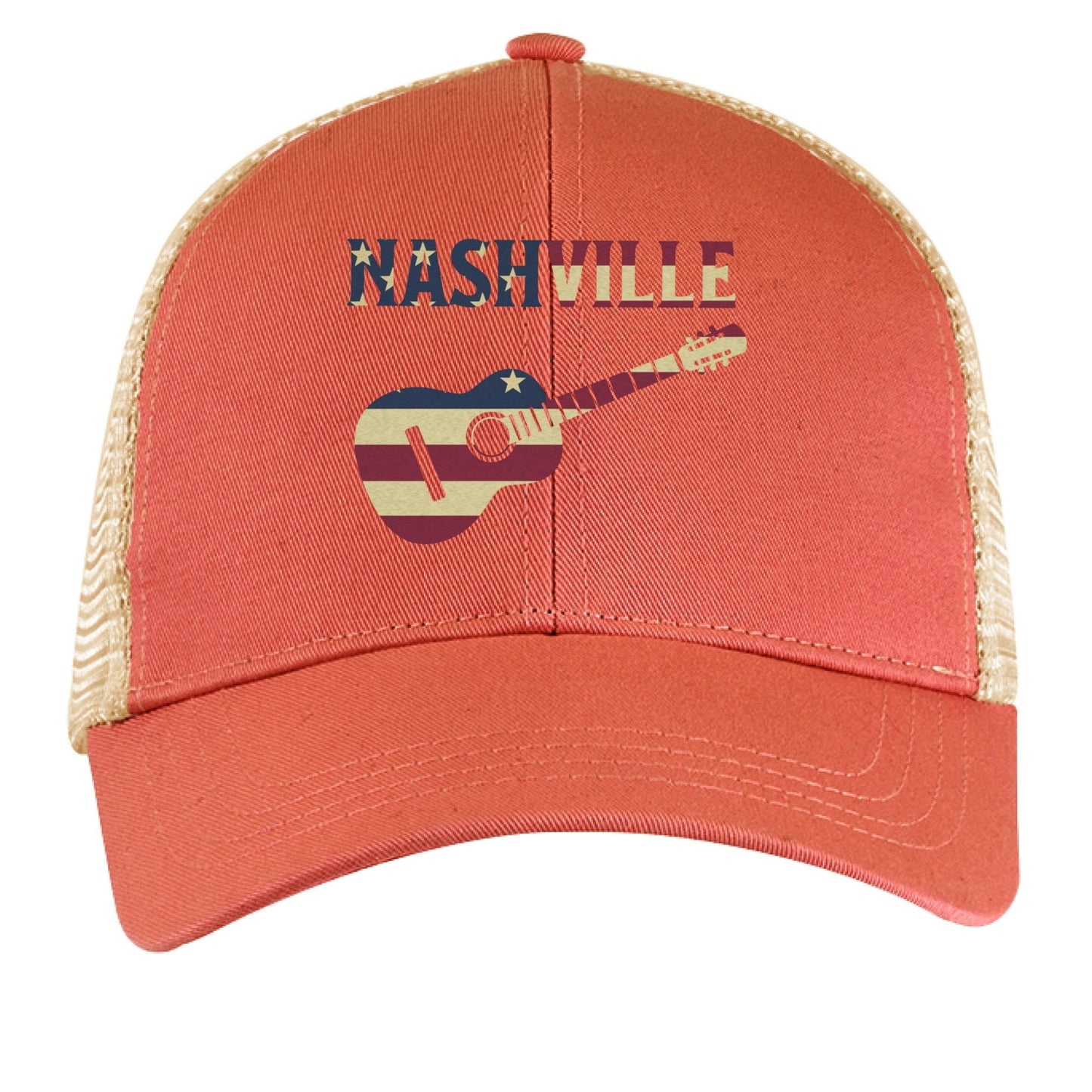 Nashville Hat – Classic Southern Style, Built for Comfort | Patriotic Apparel – ORNGE POPPY / OYSTER Hats for Apparel (4 view)
