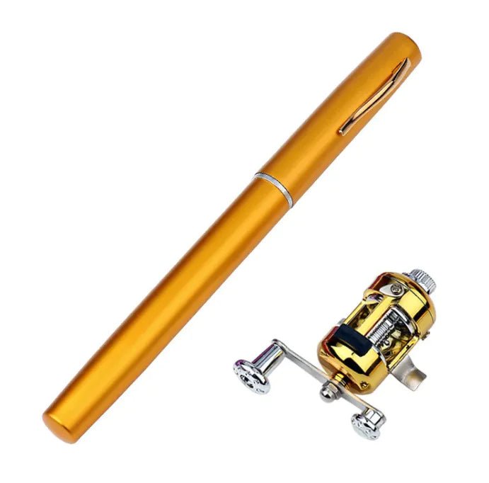 Pen Style Mini Fishing Rod – Compact Aluminum Pocket Rod for – Gold Fishing Gear by SbrTnHomes