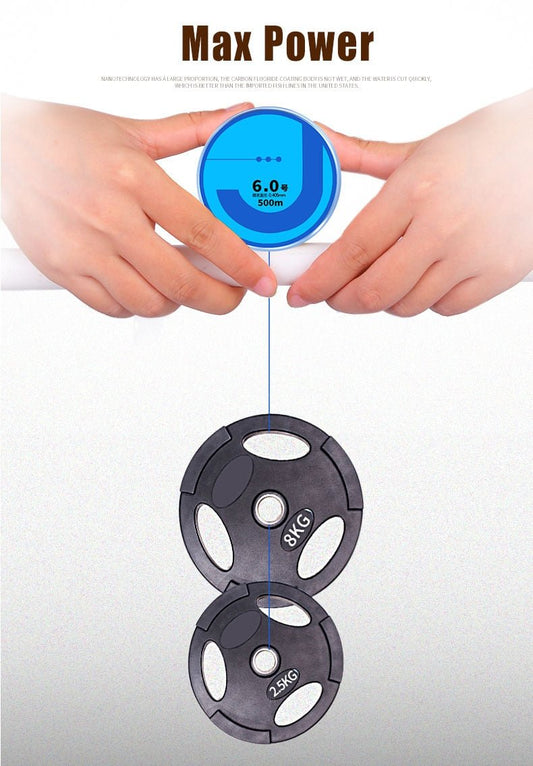 Nylon Fishing Line 500M – Japanese Monofilament Fluorocarbon Coated, 2–35LB | Fishing Line – Green Fishing Gear for 12LB (2 view)