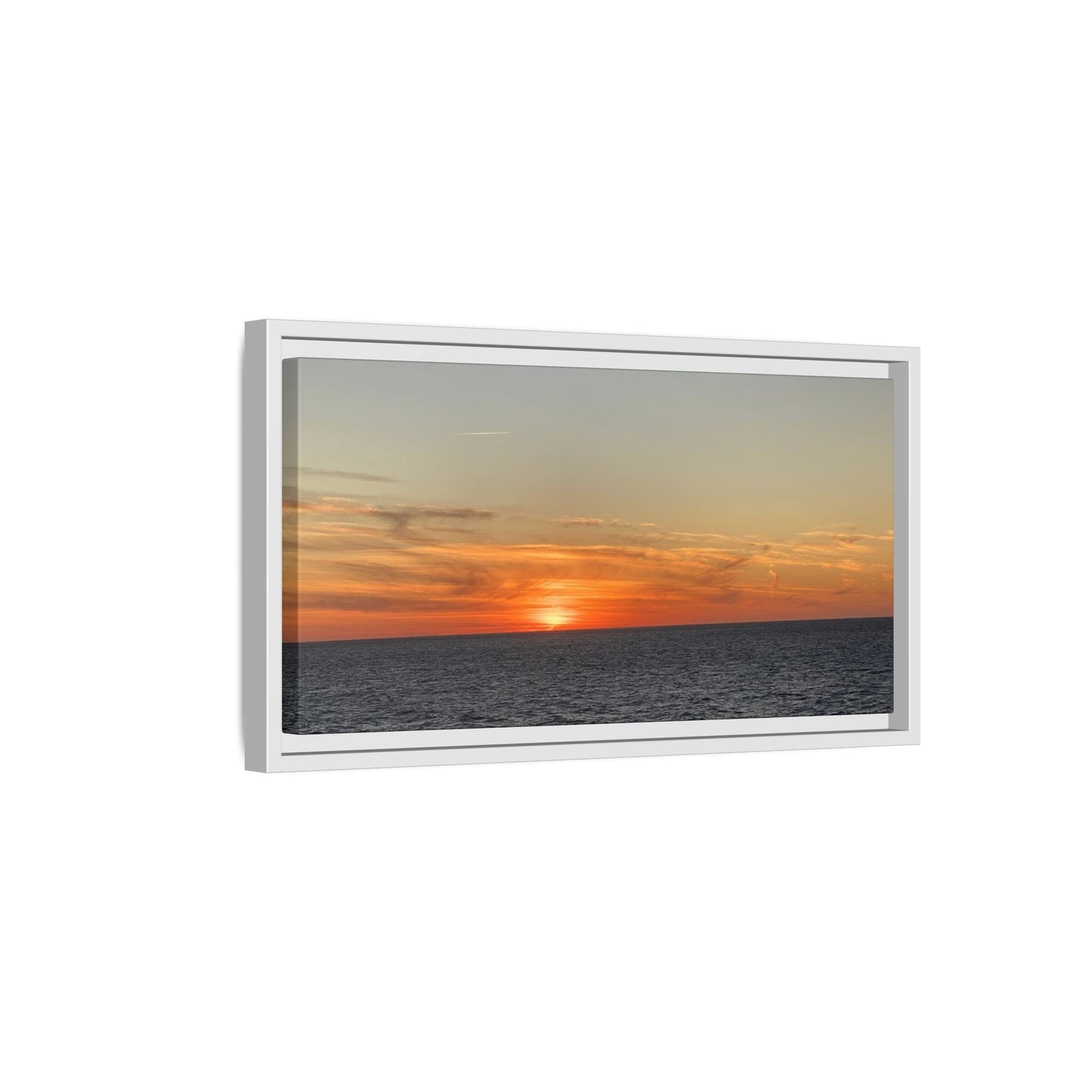 Ocean Sunset Canvas Wall Art – Fiery Horizon Photography Print | Tranquil Seascape for Home Decor – 18″ x 12″ (Horizontal) Canvas for art for office (108 view)