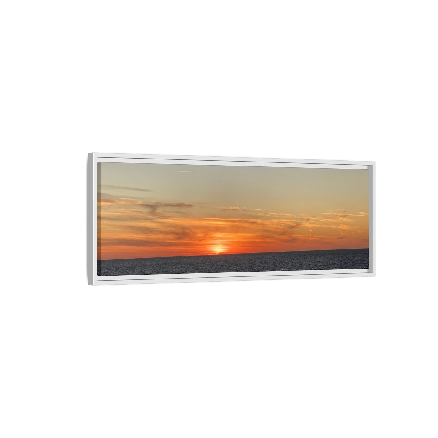 Ocean Sunset Canvas Wall Art – Fiery Horizon Photography Print | Tranquil Seascape for Home Decor – 18″ x 12″ (Horizontal) Canvas for art for office (99 view)