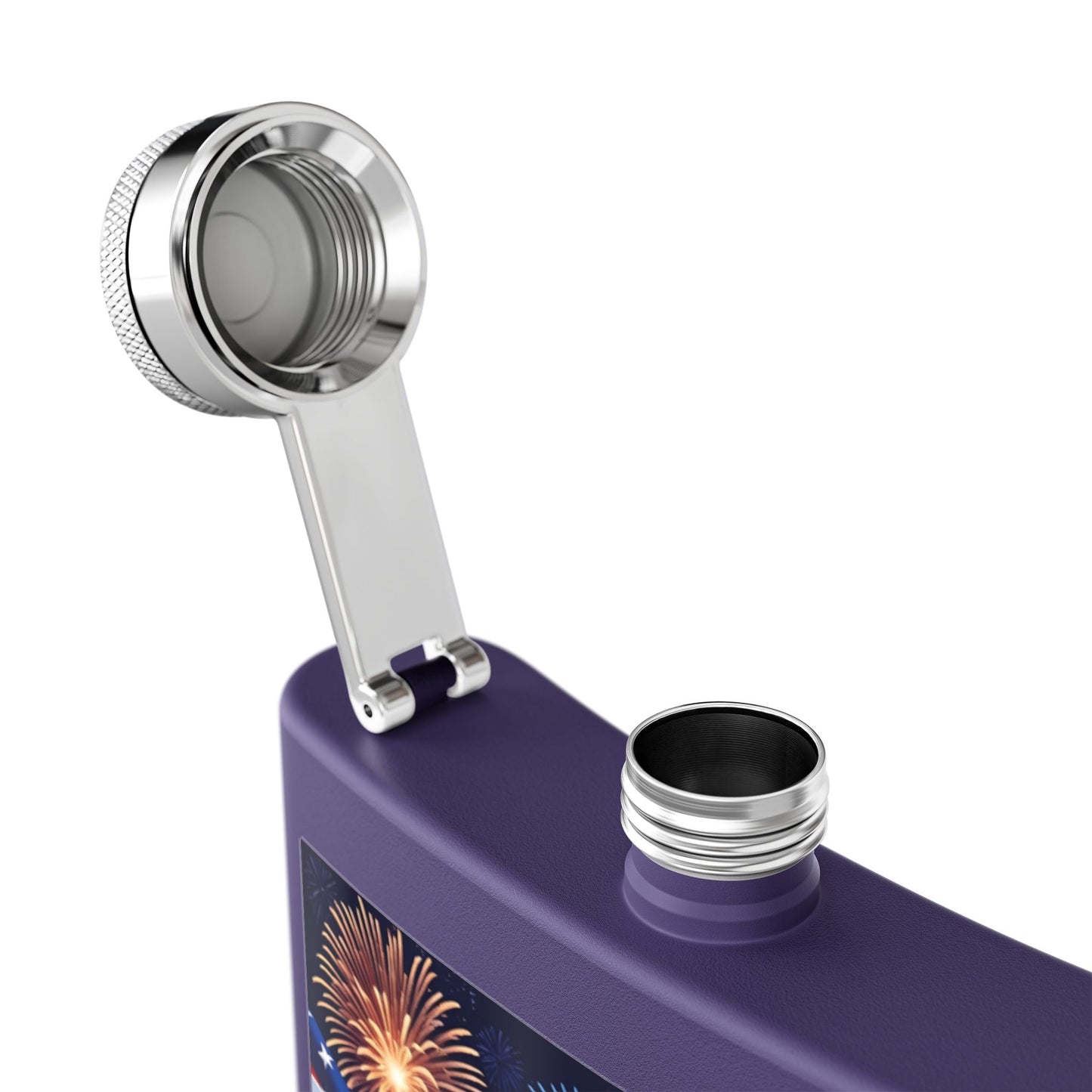 Patriotic Stainless Steel Flask | 4th of July Gift | American Flag Design | Tailgating Accessory | Military Tribute – 6oz Mug for American Flag Flask (32 view)