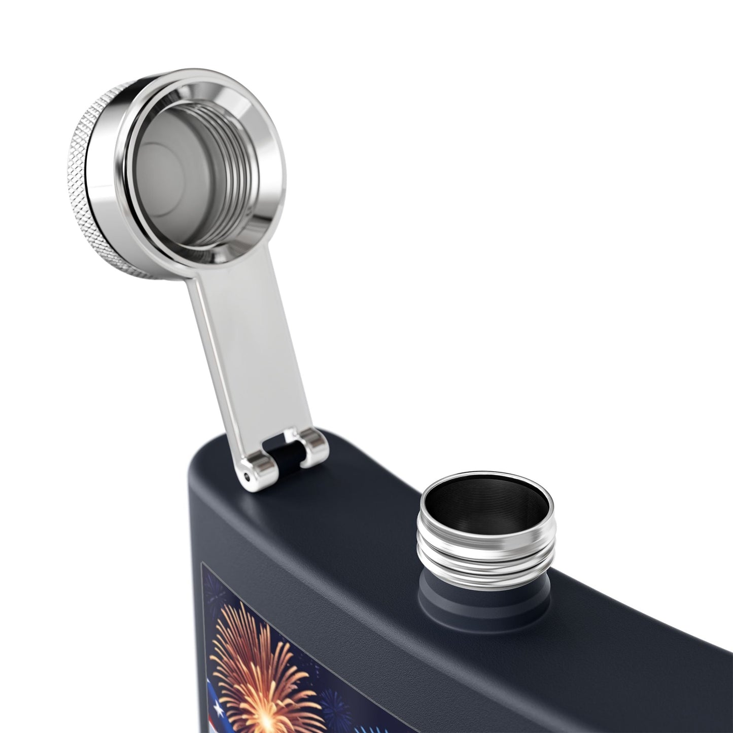 Patriotic Stainless Steel Flask | 4th of July Gift | American Flag Design | Tailgating Accessory | Military Tribute – 6oz Mug for American Flag Flask (29 view)