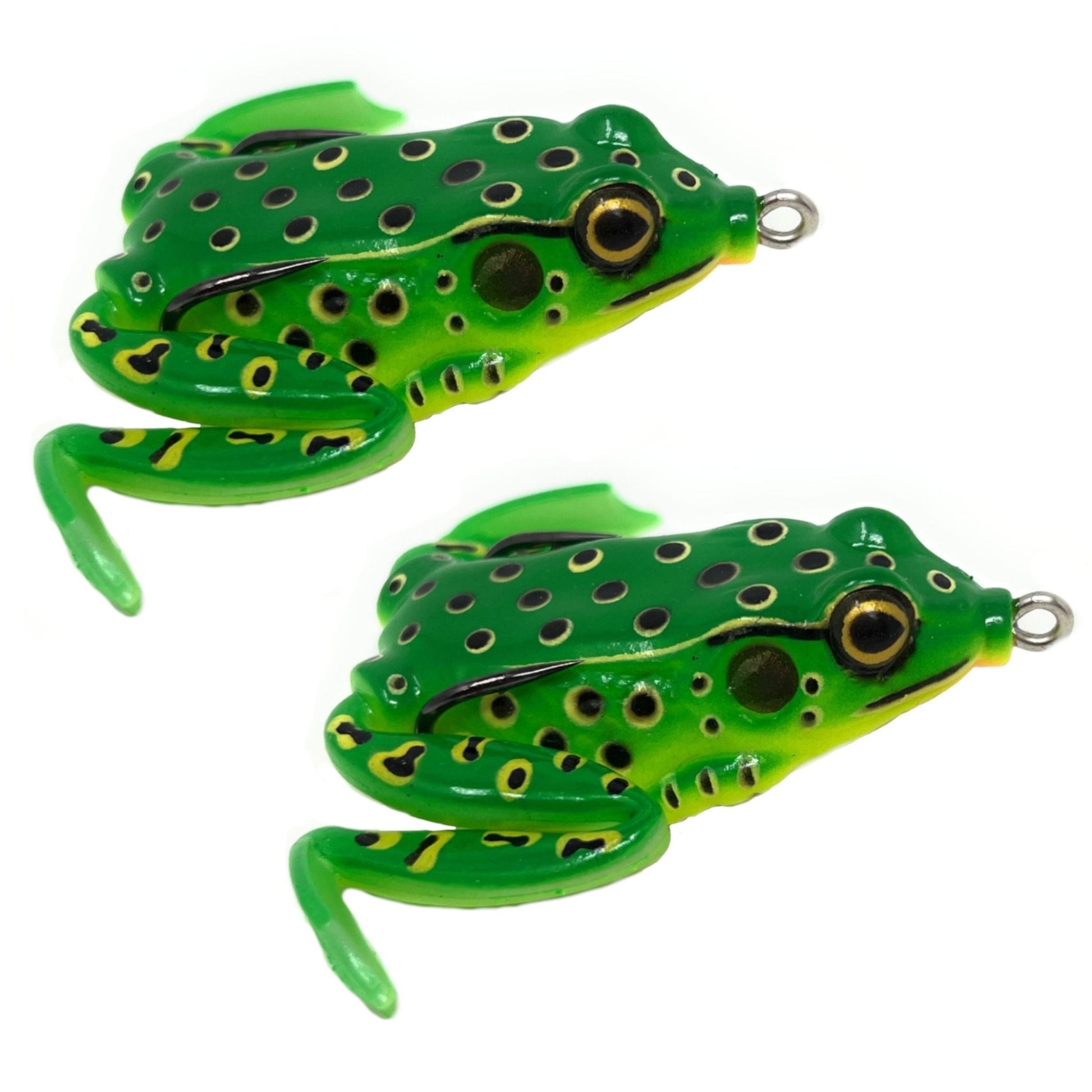 Reaction Tackle 2.25" Hollow Body Frogs with Swimming Legs (2 - Pack) – Blackout Frog 28 for fishing (1 view)