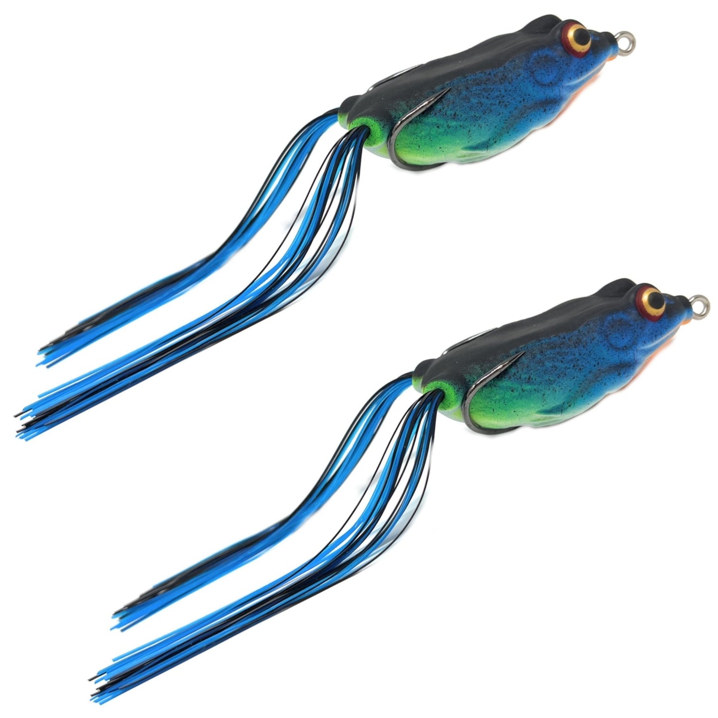 Reaction Tackle 2.5" Hollow Body Frogs / 2 - Pack – Blackout Frog 28 for fishing (1 view)