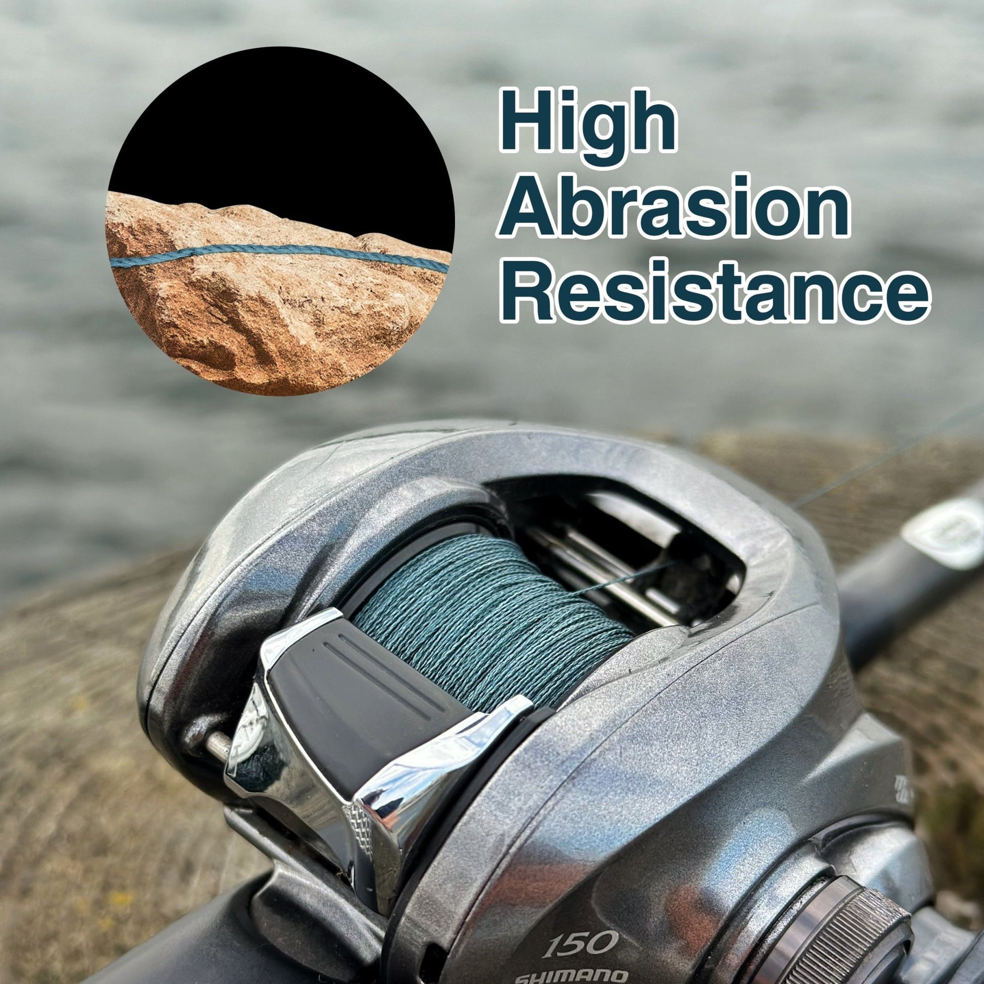 Reaction Tackle 9 Strand Braided Fishing Line – Moss Green Braided Fishing Line for fishing (3 view)