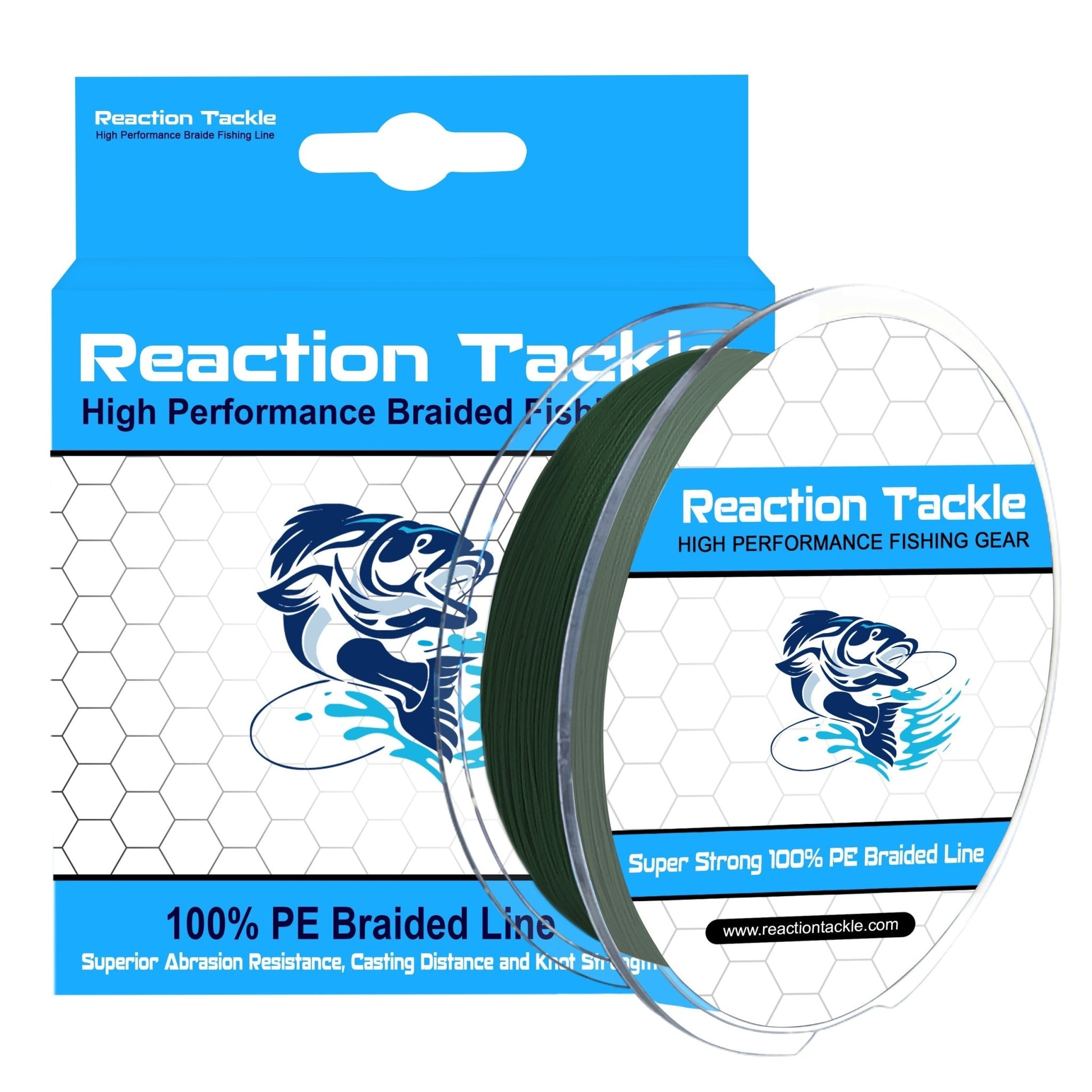 Reaction Tackle 9 Strand Braided Fishing Line – Moss Green Braided Fishing Line for fishing (9 view)