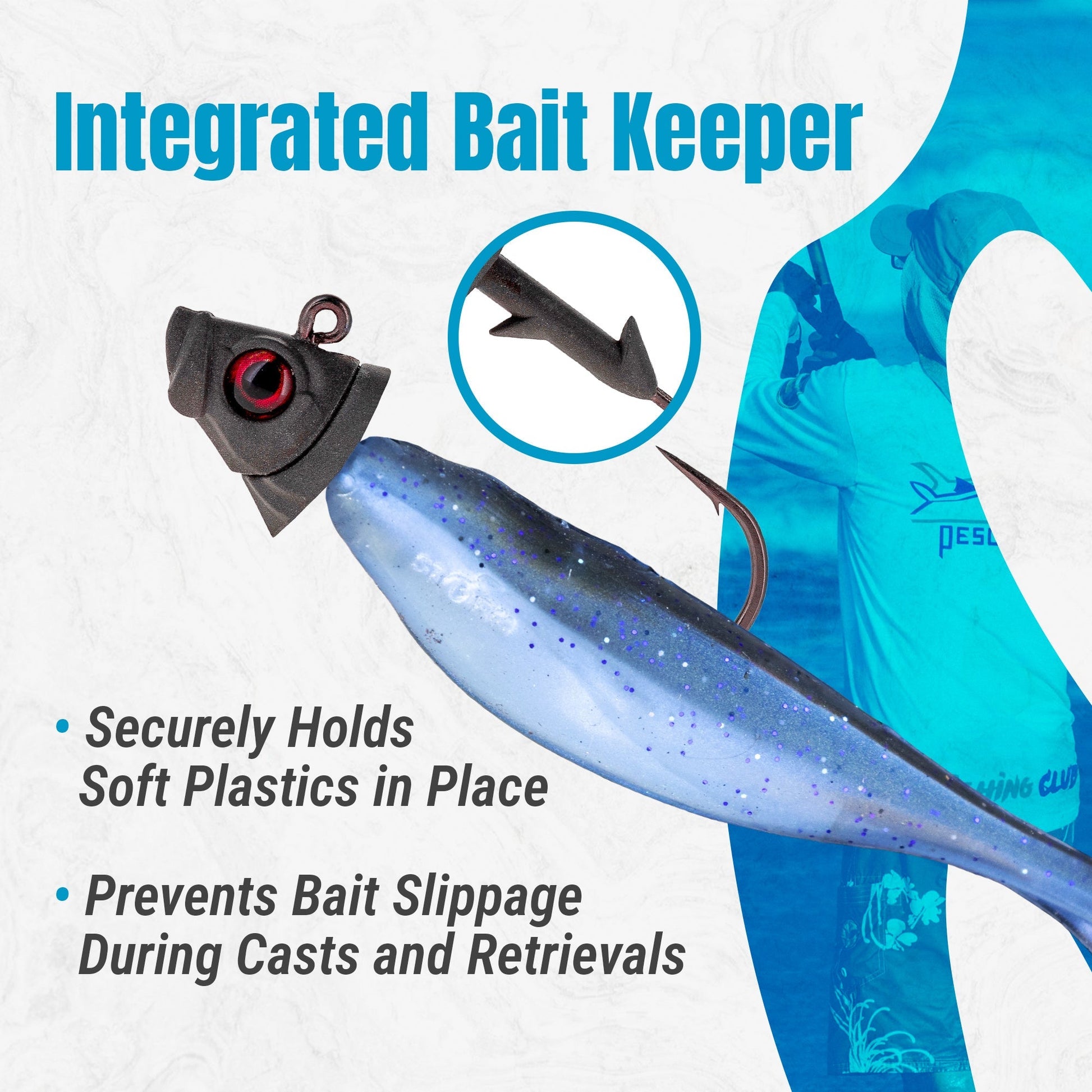 Reaction Tackle 97% Pure Tungsten Swimbait Jig with Realistic Fish Head - 5 - PACK - New – 1/4 oz (3/0 Hook) for fishing (9 view)