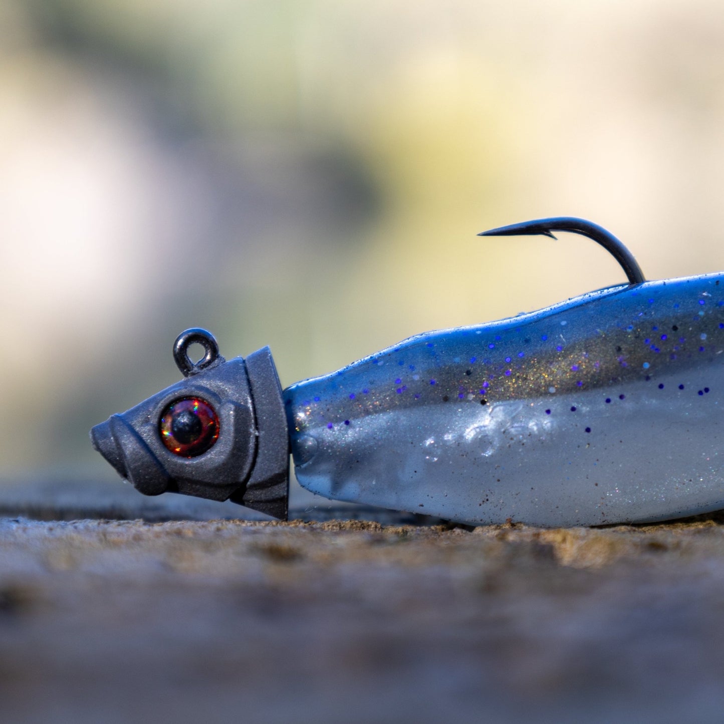 Reaction Tackle 97% Pure Tungsten Swimbait Jig with Realistic Fish Head - 5 - PACK - New – 1/4 oz (3/0 Hook) for fishing (4 view)