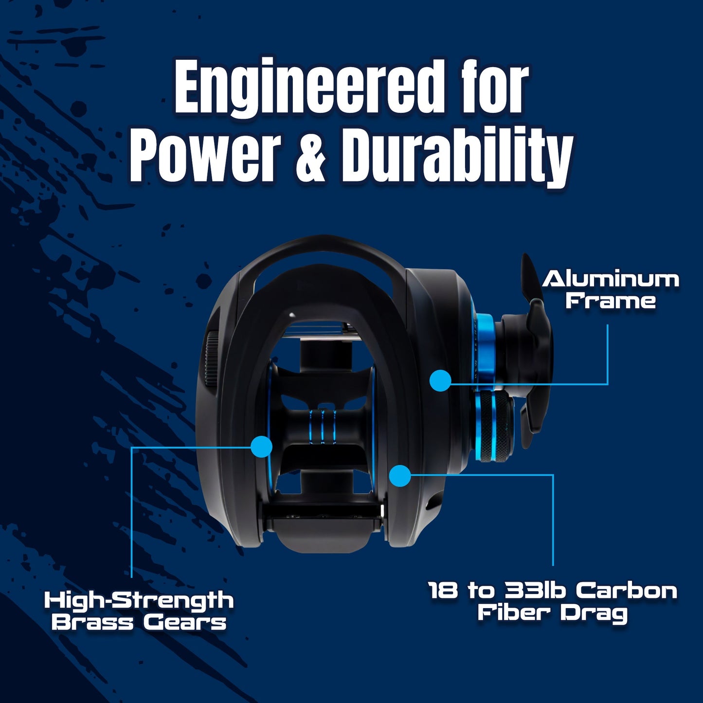 Reaction Tackle Baitcasting Fishing Reel – ProSpin Edition - 6.8:1 Gear Ratio - NEW – Right Handed for fishing (7 view)