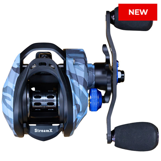 Reaction Tackle Baitcasting Fishing Reel - StreamX Edition - 7.5:1 gear ratio - NEW – Right Handed for Baitcasting Reel (1 view)