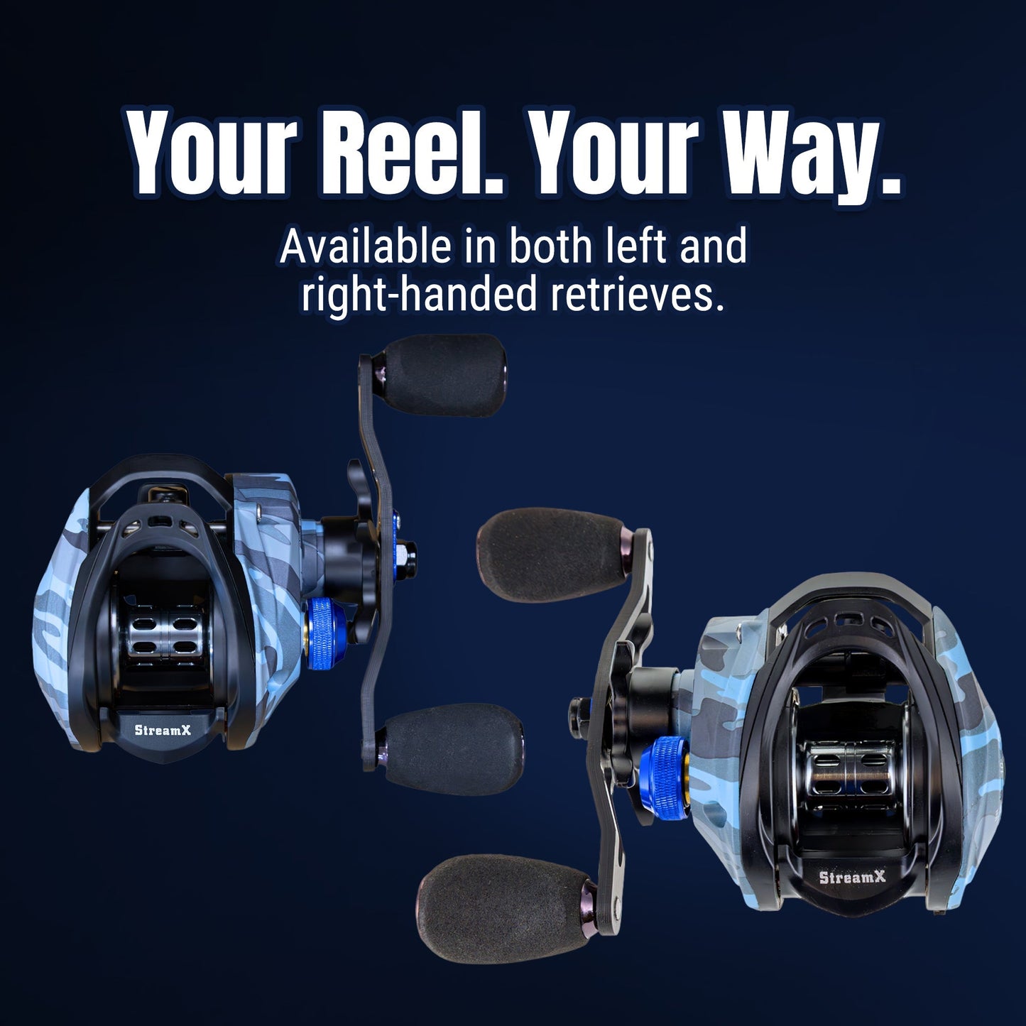 Reaction Tackle Baitcasting Fishing Reel - StreamX Edition - 7.5:1 gear ratio - NEW – Right Handed for Baitcasting Reel (8 view)