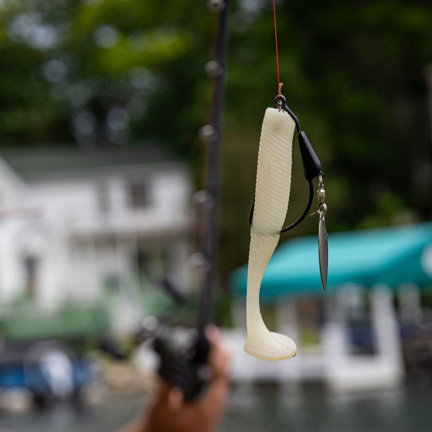 Reaction Tackle Bladed/Tungsten Weighted Swimbait Hooks - 3 - Pack – 1/8oz - 3/0 hook fishing - hooks for fishing (2 view)