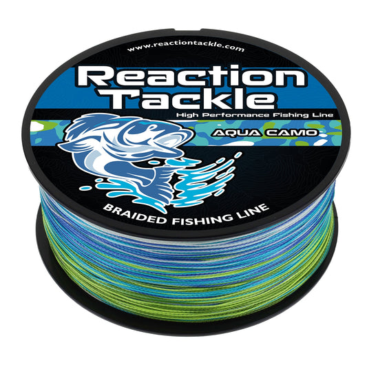 Reaction Tackle Braided Fishing Line - Aqua Camo – 10lb Braided Fishing Line for fishing (1 view)